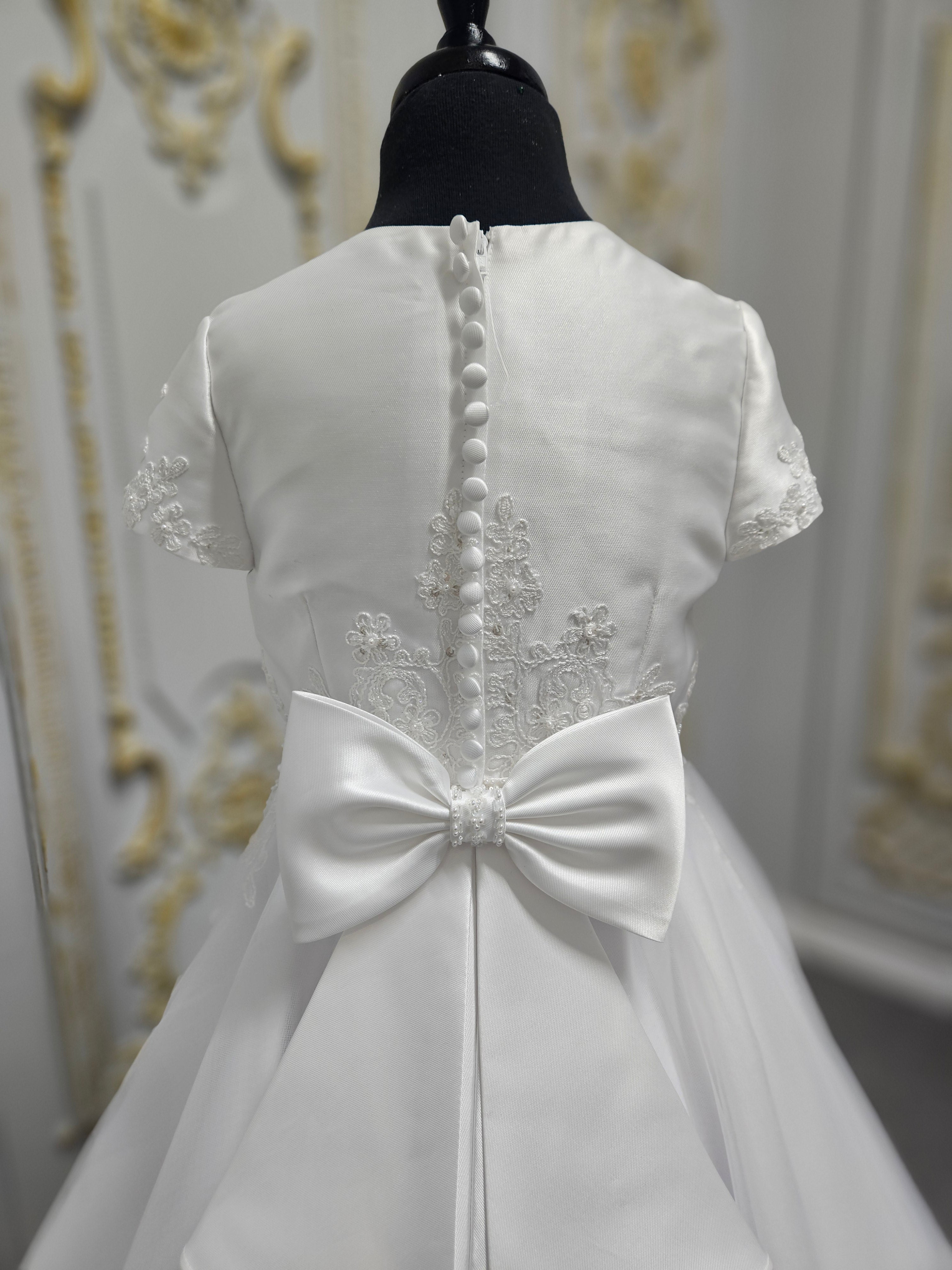 Isabella Girls White Communion Dress:- IS26340