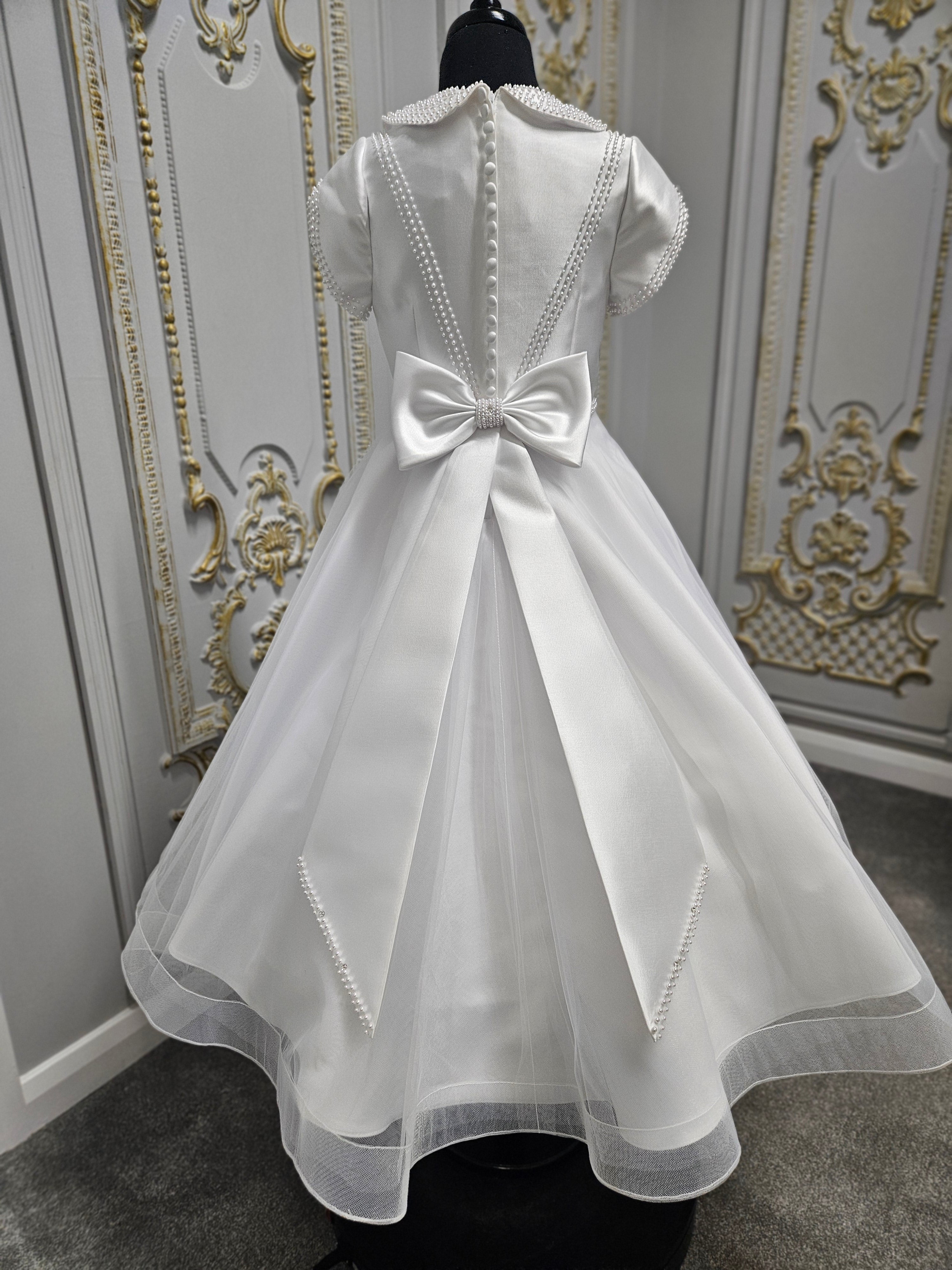 Isabella Girls White Communion Dress:- IS26300