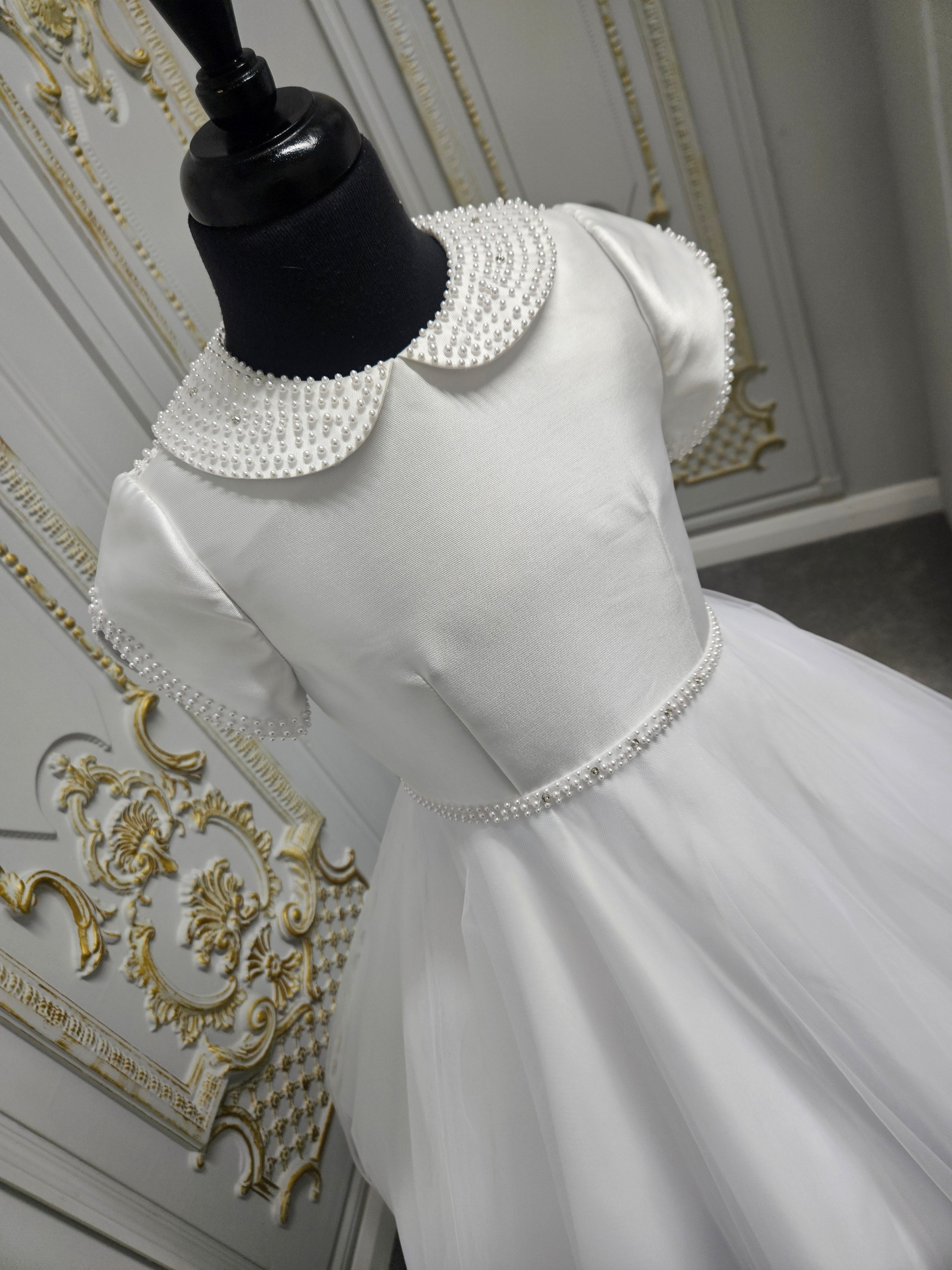 Isabella Girls White Communion Dress:- IS26300
