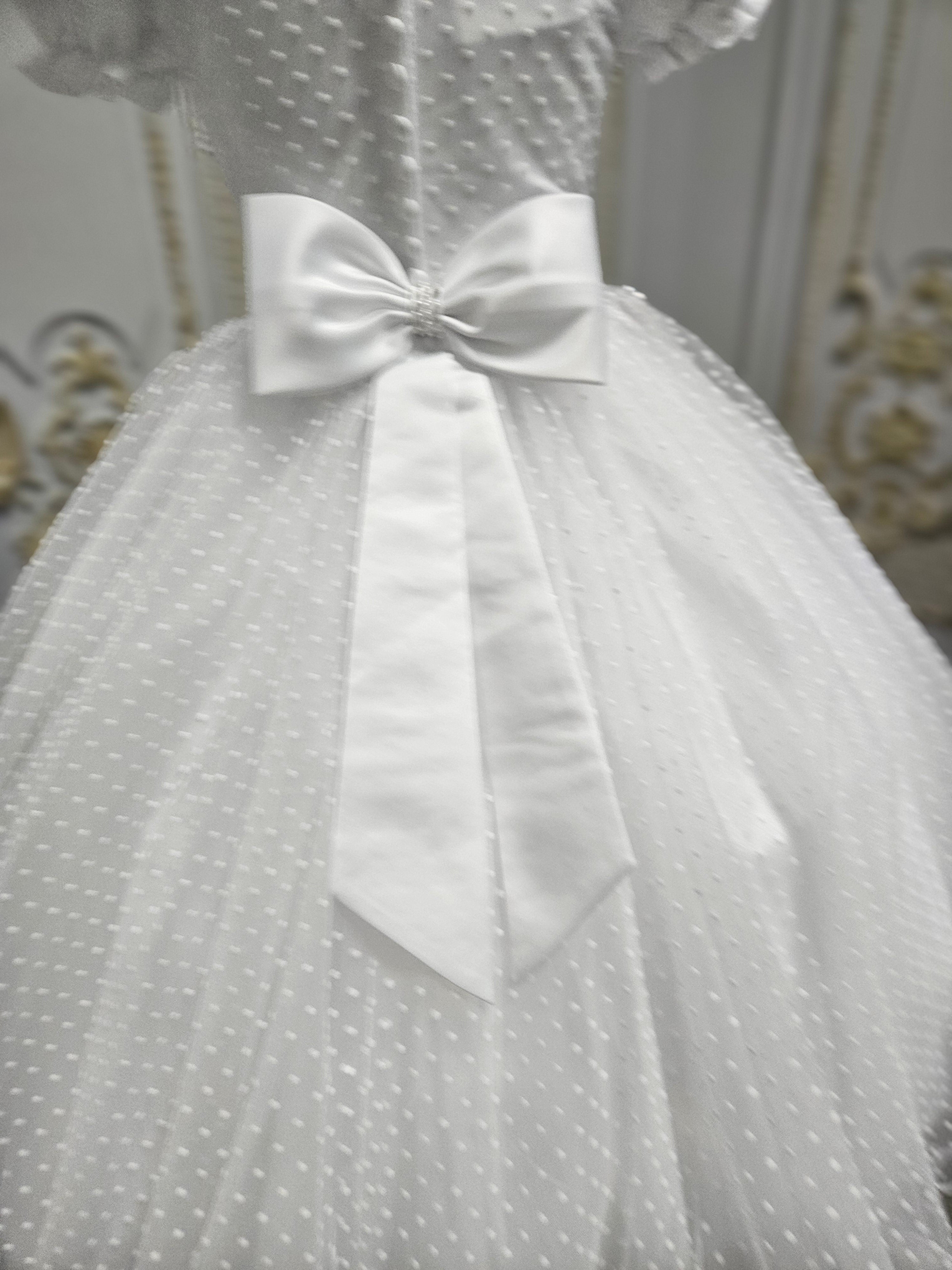 COMMUNION DRESS KINDLE EXCLUSIVE Sweetie Pie Girls White Communion Dress:-KD586