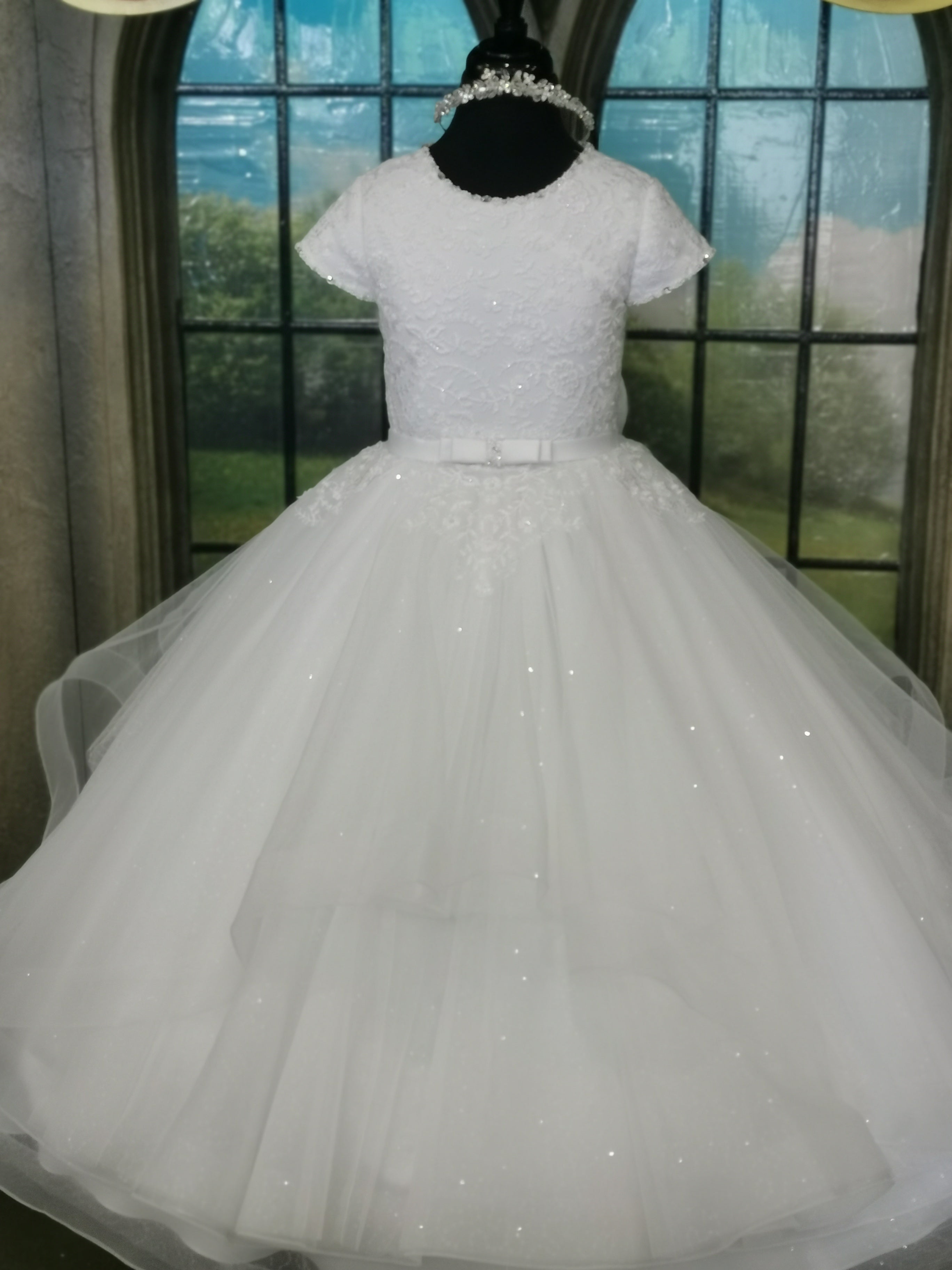 SALE COMMUNION DRESS KINDLE EXCLUSIVE Sweetie Pie Girls White Communion Dress:- 4092KD