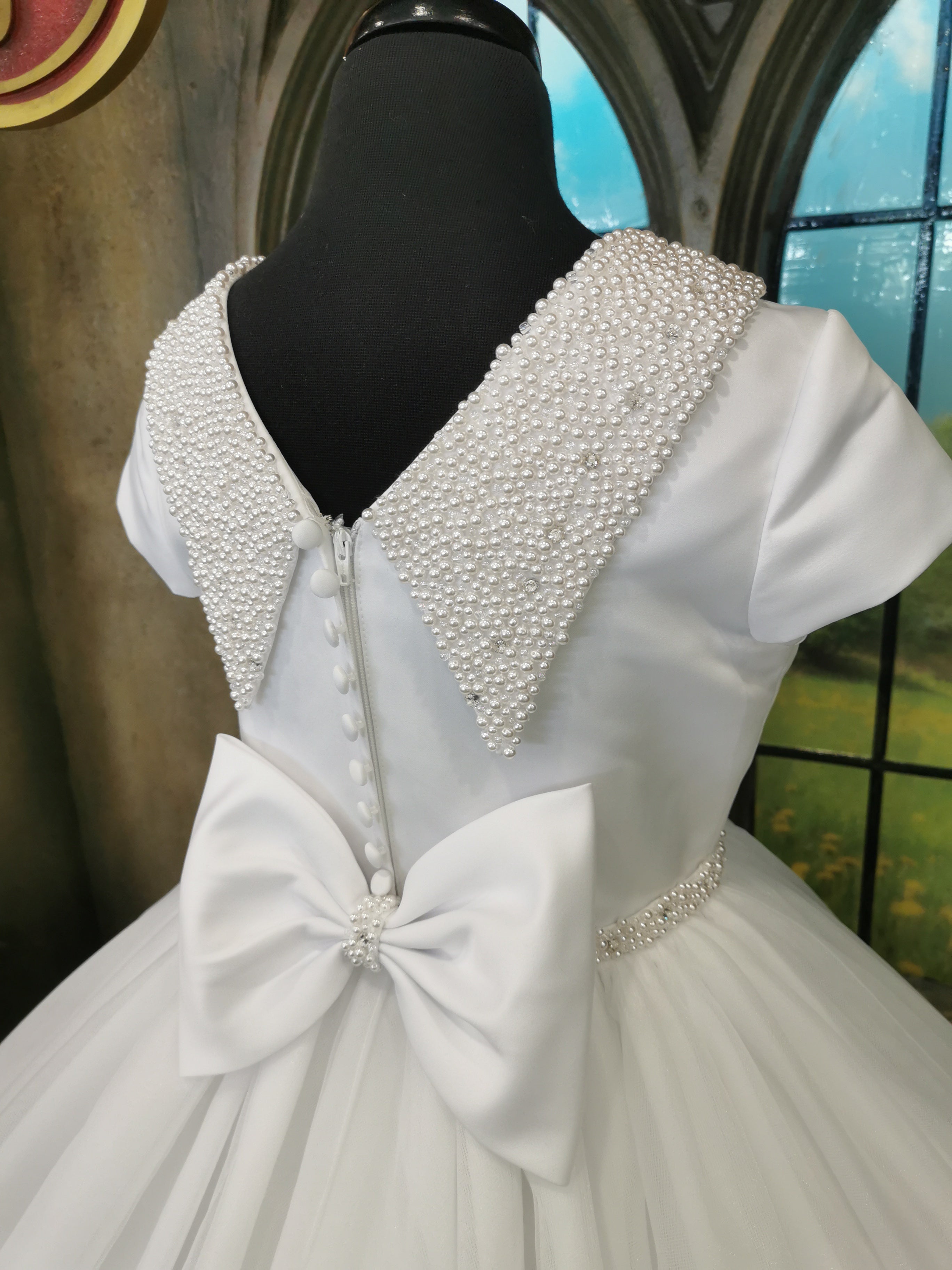KINDLE EXCLUSIVE Girls White Communion Dress:- PJ30