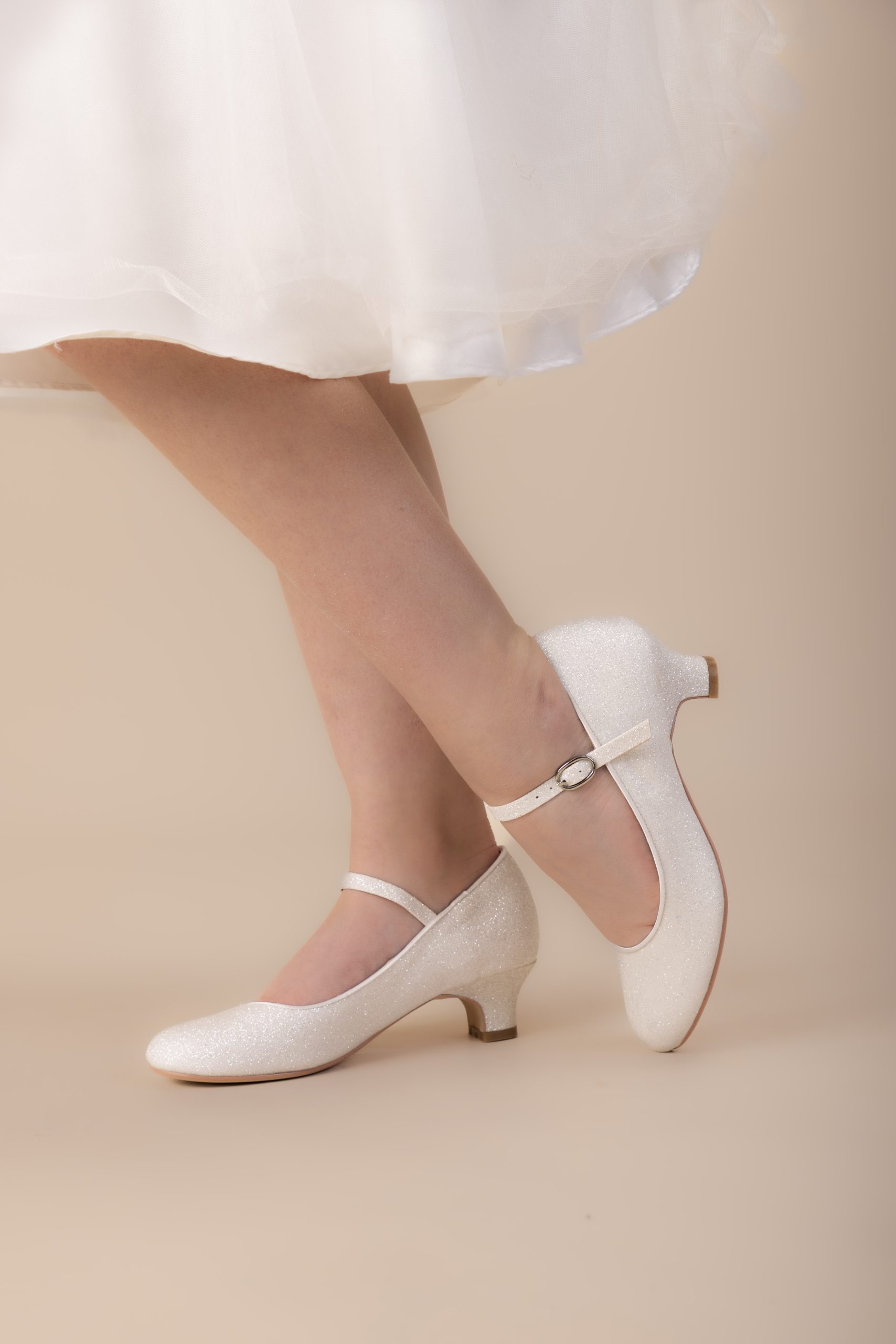 SALE SHOES Perfect Bridal White Communion Shoes:- Kylie Heel