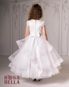 Rosa Bella By Sweetie Pie Girls White Communion Dress:- RB299