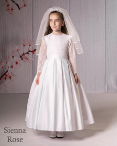 SALE COMMUNION DRESS Sienna Rose By Sweetie Pie Girls White Communion Dress:- SR717 Age 8