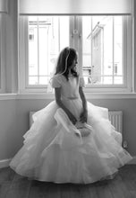Load image into Gallery viewer, Crystal &amp; Pearl Allie White Communion Dress (Tulle Ruffle Skirt)
