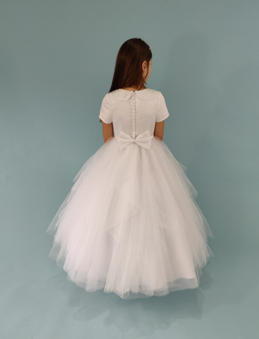 SALE COMMUNION DRESS Linzi Jay Girls White Communion Dress:- Rome
