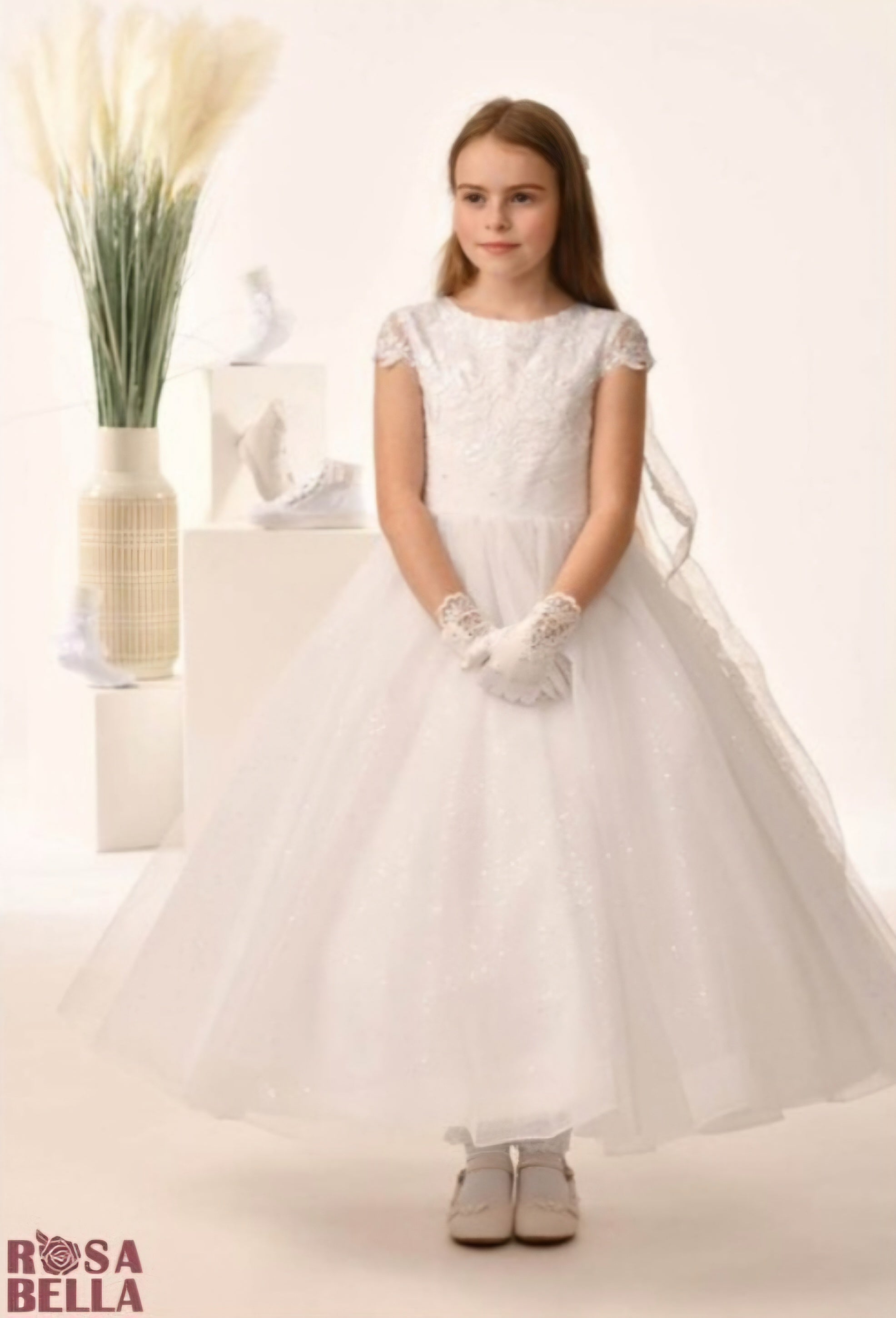 SALE COMMUNION DRESS Rosa Bella By Sweetie Pie Girls White Communion Dress:- RB669 AGE 6