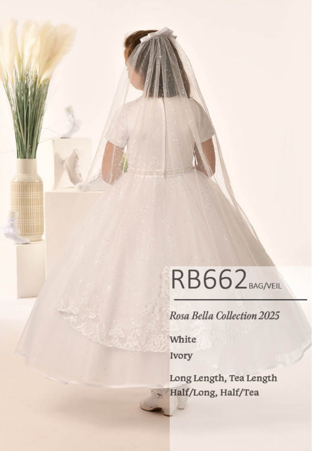 Rosa Bella By Sweetie Pie Girls White Communion Dress:- RB662
