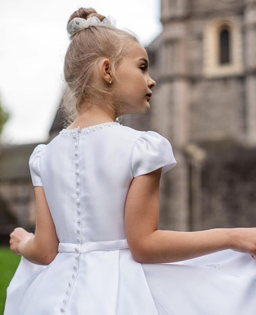 Paula's Communion Girls White Communion Dress:- PJ04
