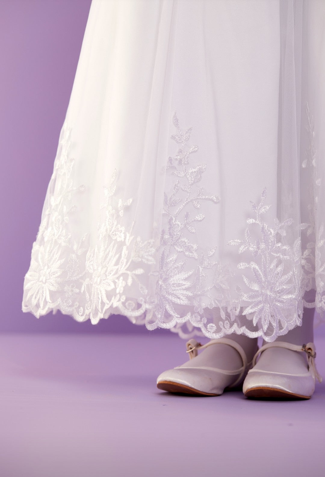 SALE COMMUNION DRESS Peridot Girls White Communion Dress:- Harper Age 7, 10 & 11