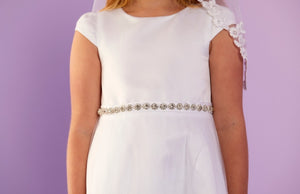 SALE Peridot Girls White Communion Dress:- Harper
