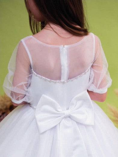 SALE COMMUNION DRESS Linzi Jay Girls White Communion Dress:- Wendi Age 7 & 8