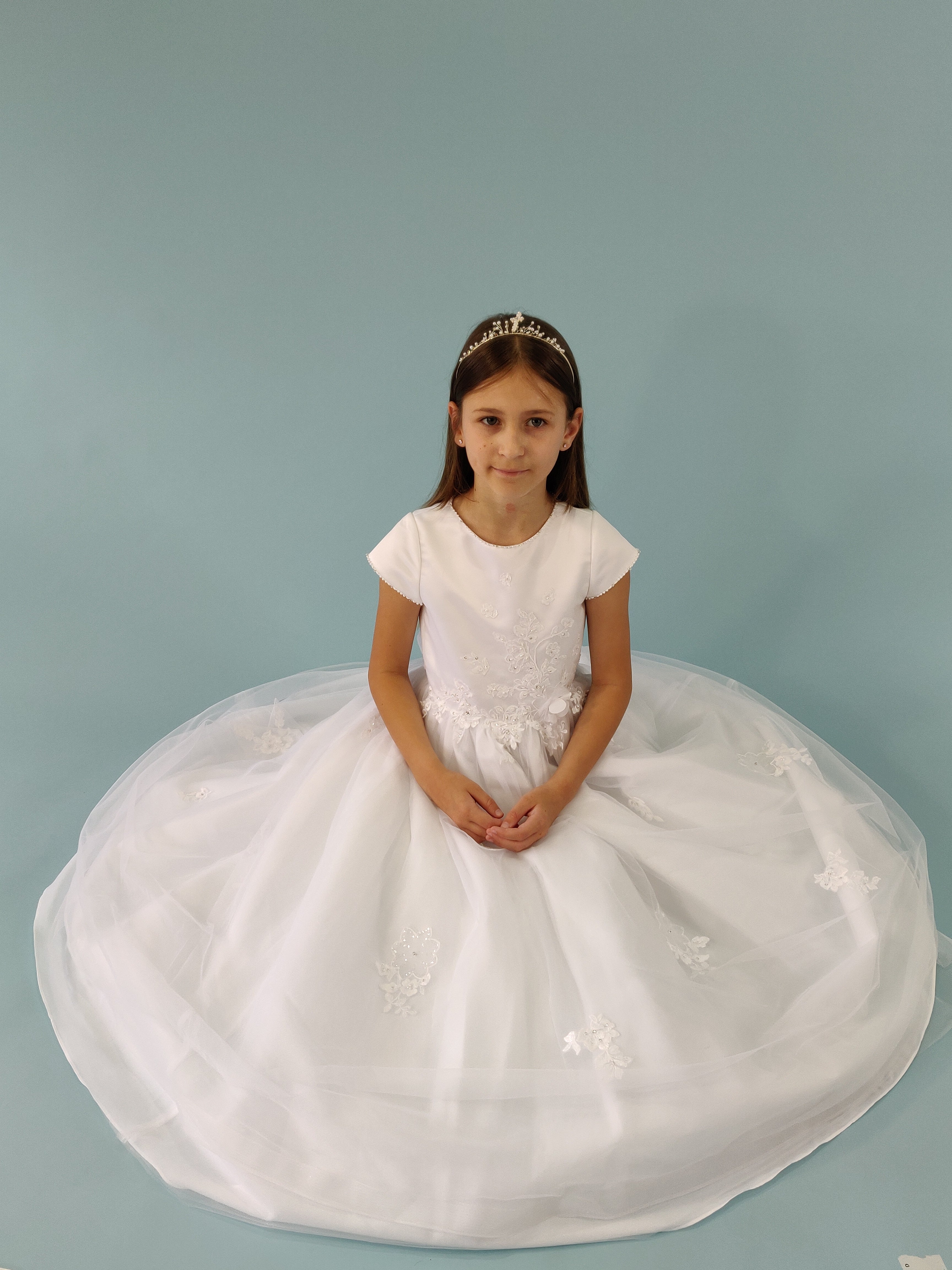 Linzi Jay Girls White Communion Dress:- Stella