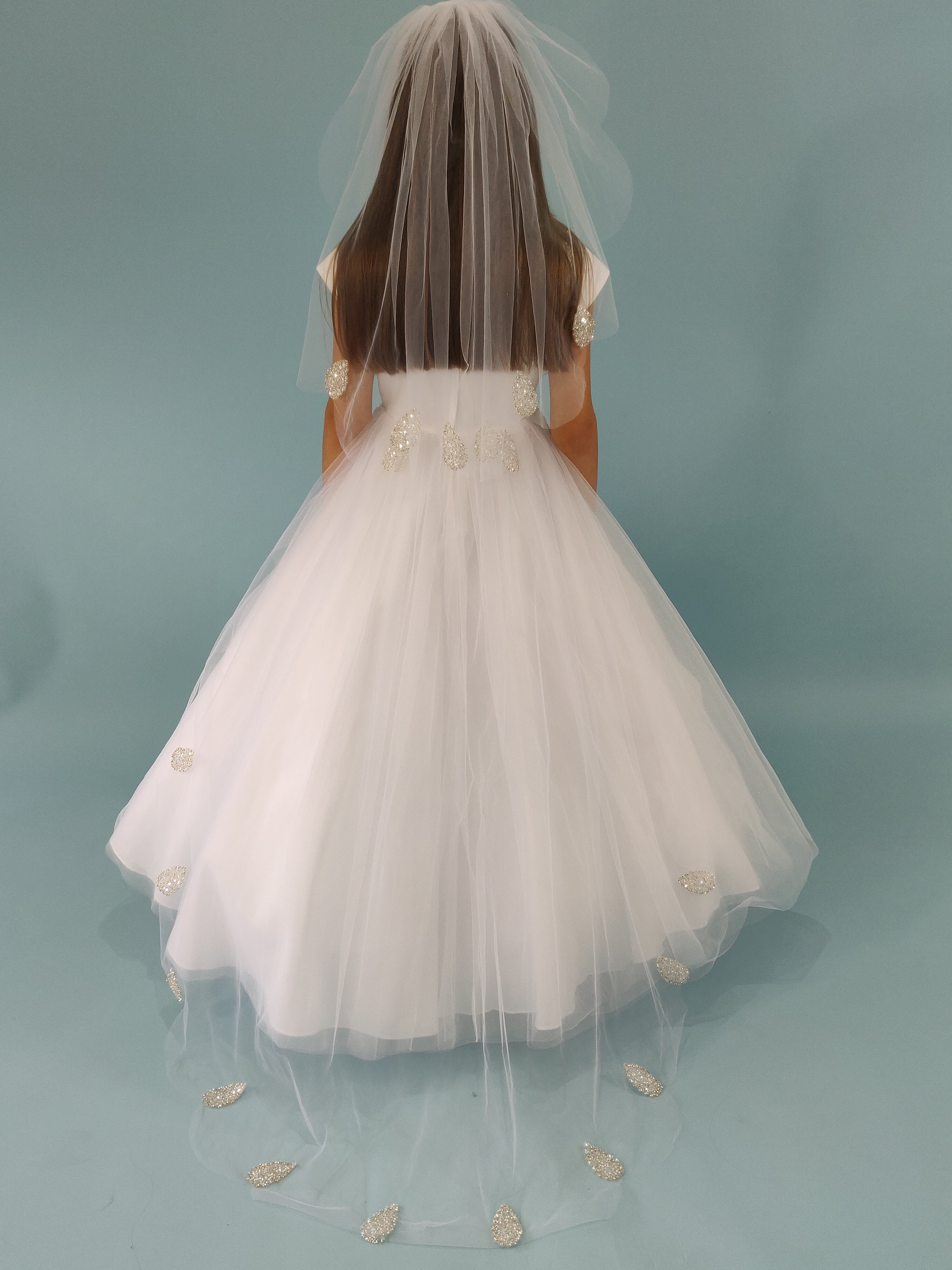 SALE COMMUNION DRESS Linzi Jay Girls White Communion Dress:- Zara Age 6 & 7