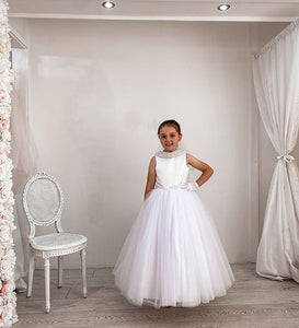 Crystal & Pearl Monro White Communion Dress (Tulle Skirt)