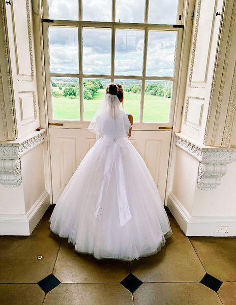 SALE COMMUNION DRESS Crystal & Pearl London White Communion Dress (tulle skirt) Age 9