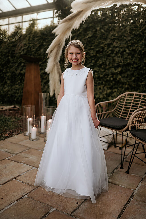 SALE Emmerling Girls White Communion Dress:- Gerda Age 6