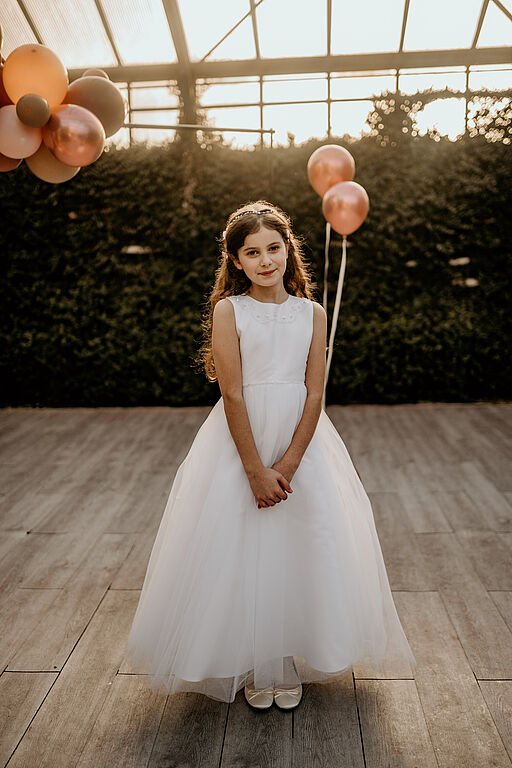 SALE Emmerling Girls White Communion Dress:- Gerda Age 6