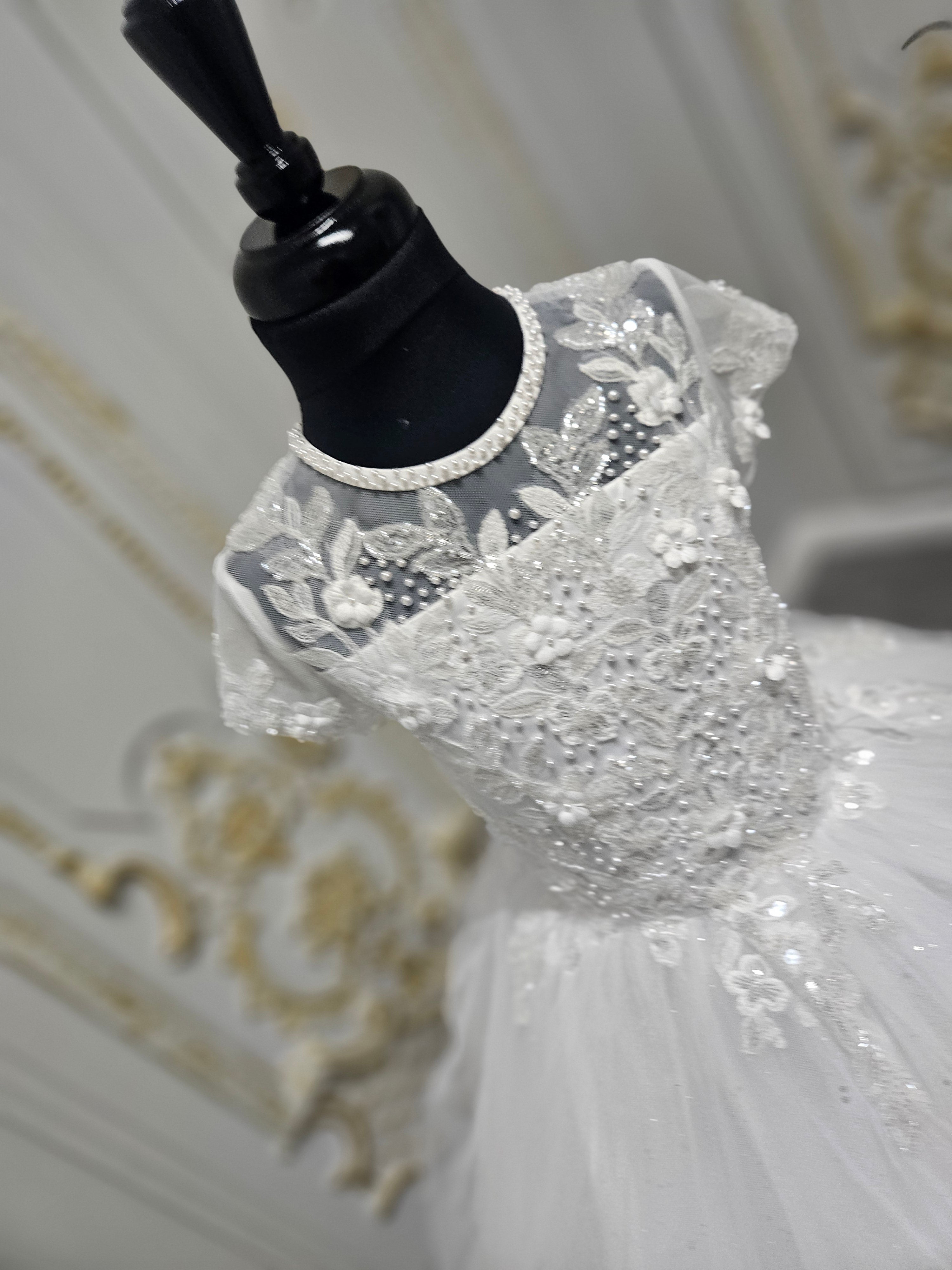 Rosa Bella By Sweetie Pie Girls White Communion Dress:- RB686