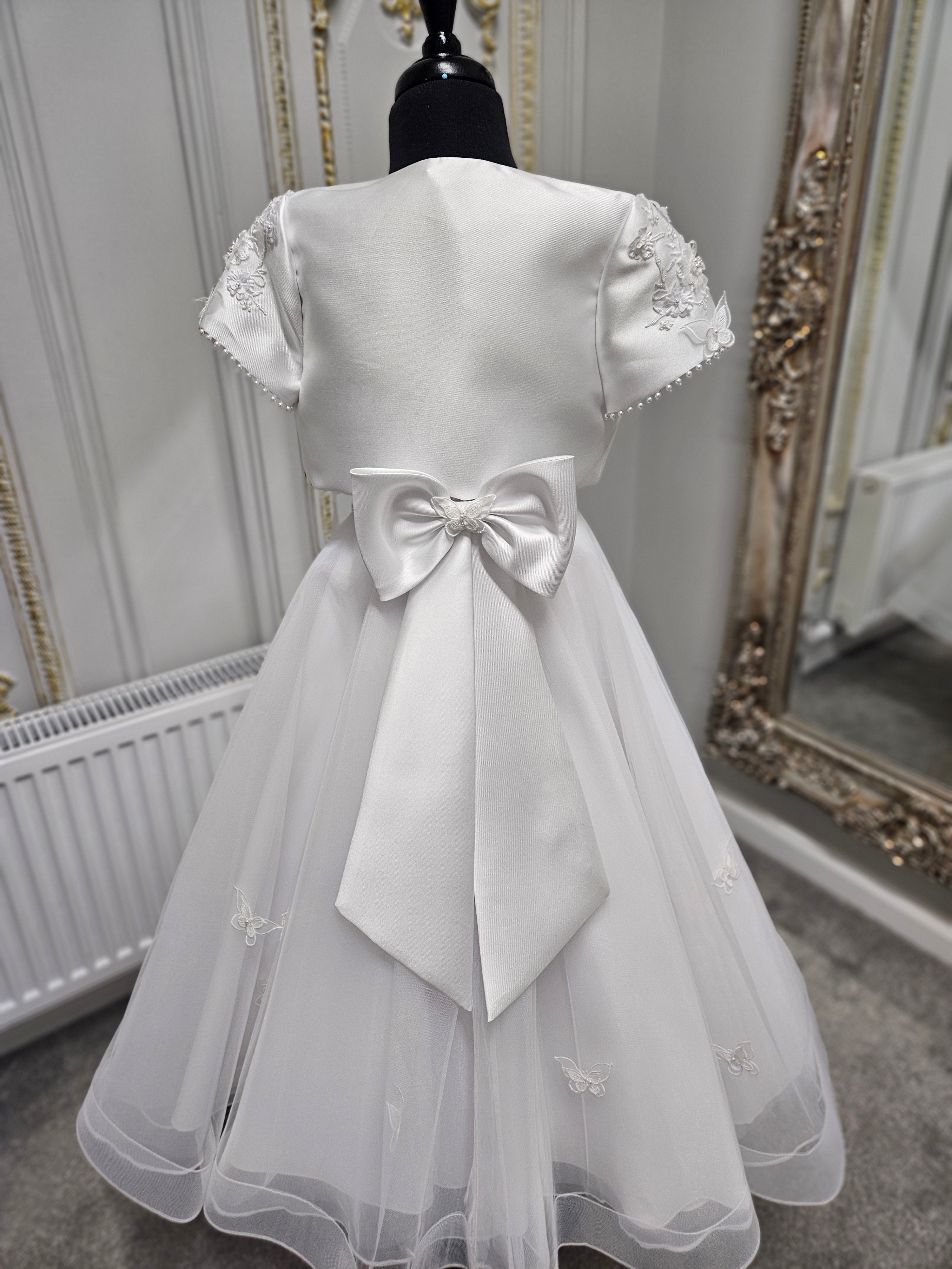 SALE COMMUNION DRESS KOKO Girls White Communion Dress:- KO25814/816 Age 5 & 6