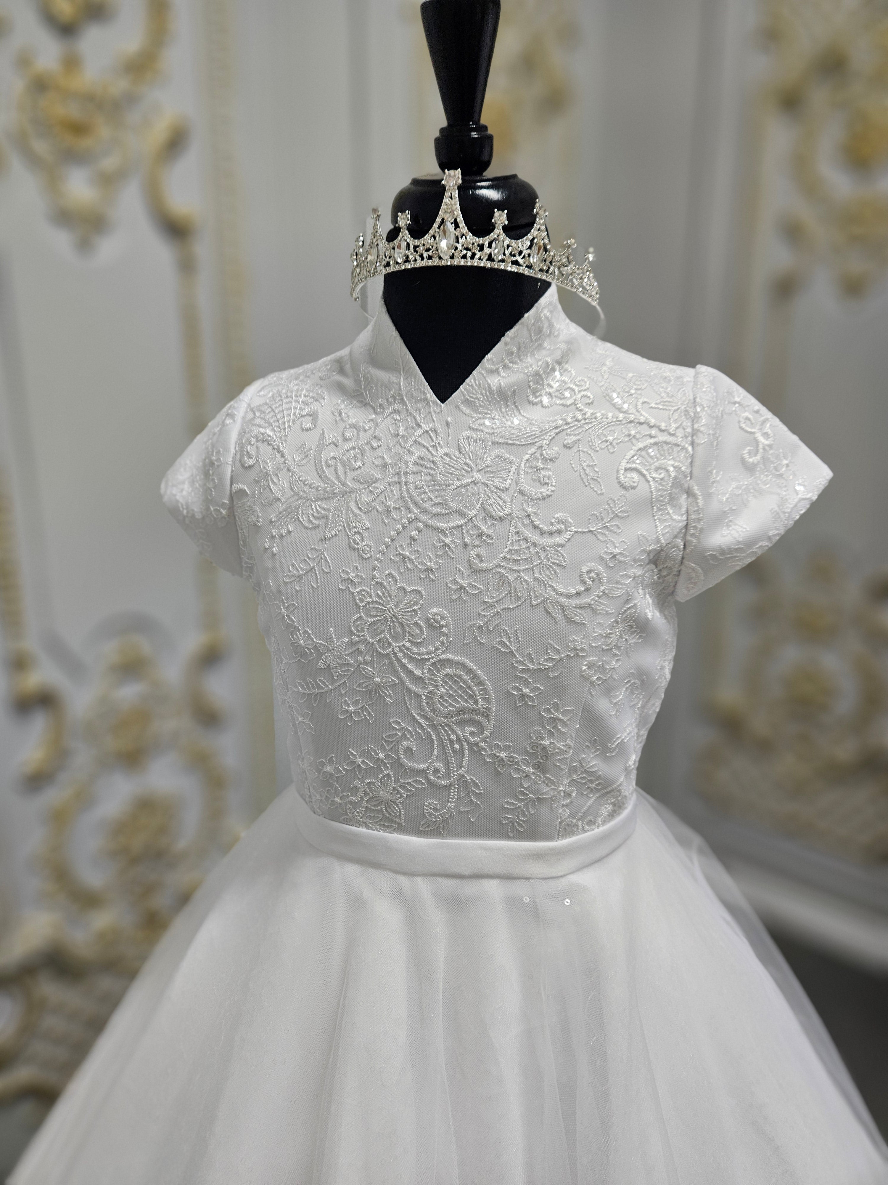 SALE COMMUNION DRESS Sweetie Pie Girls White Communion Dress:- 5001 AGE 8