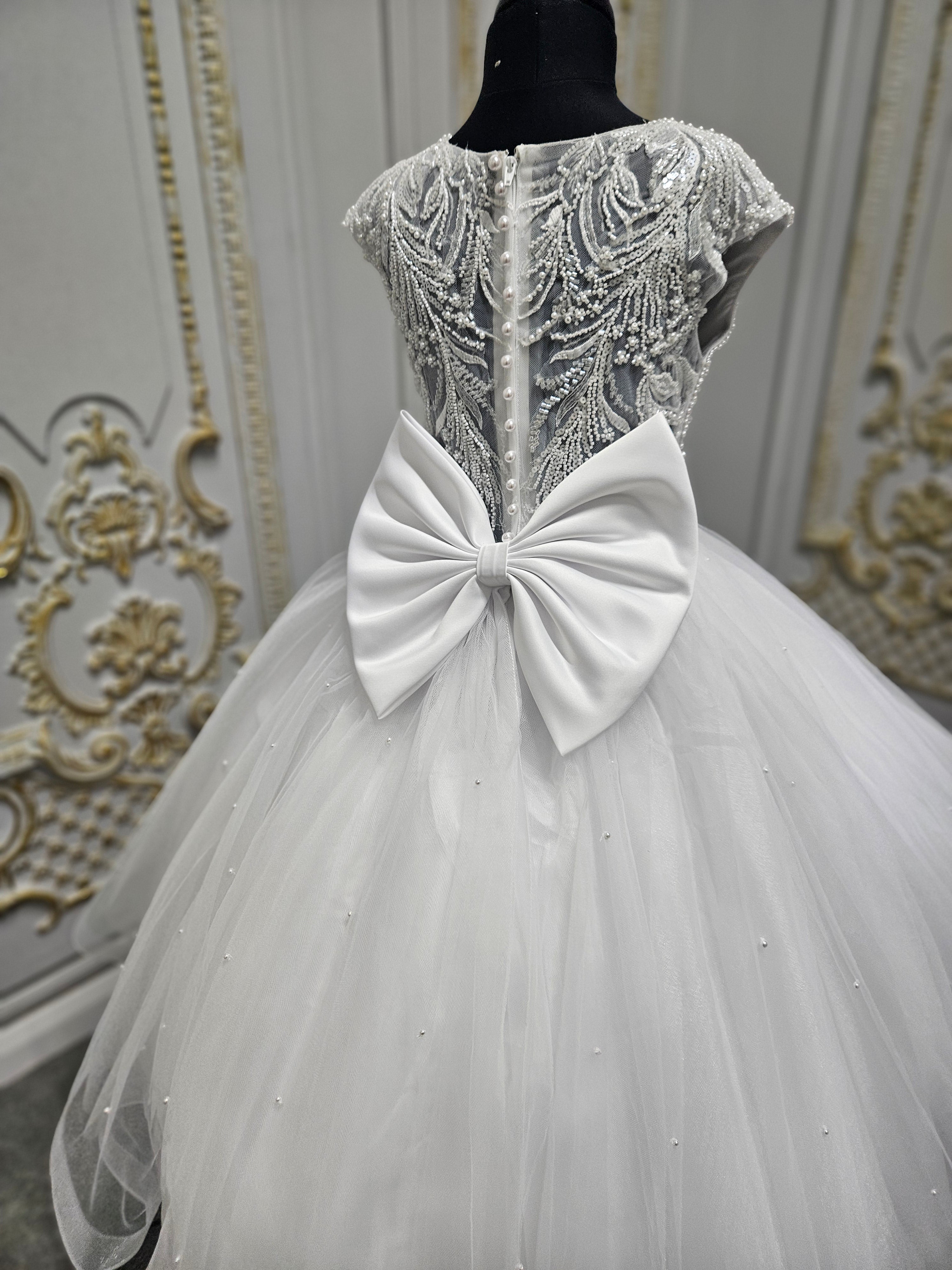 Rosa Bella By Sweetie Pie Girls White Communion Dress:- RB684