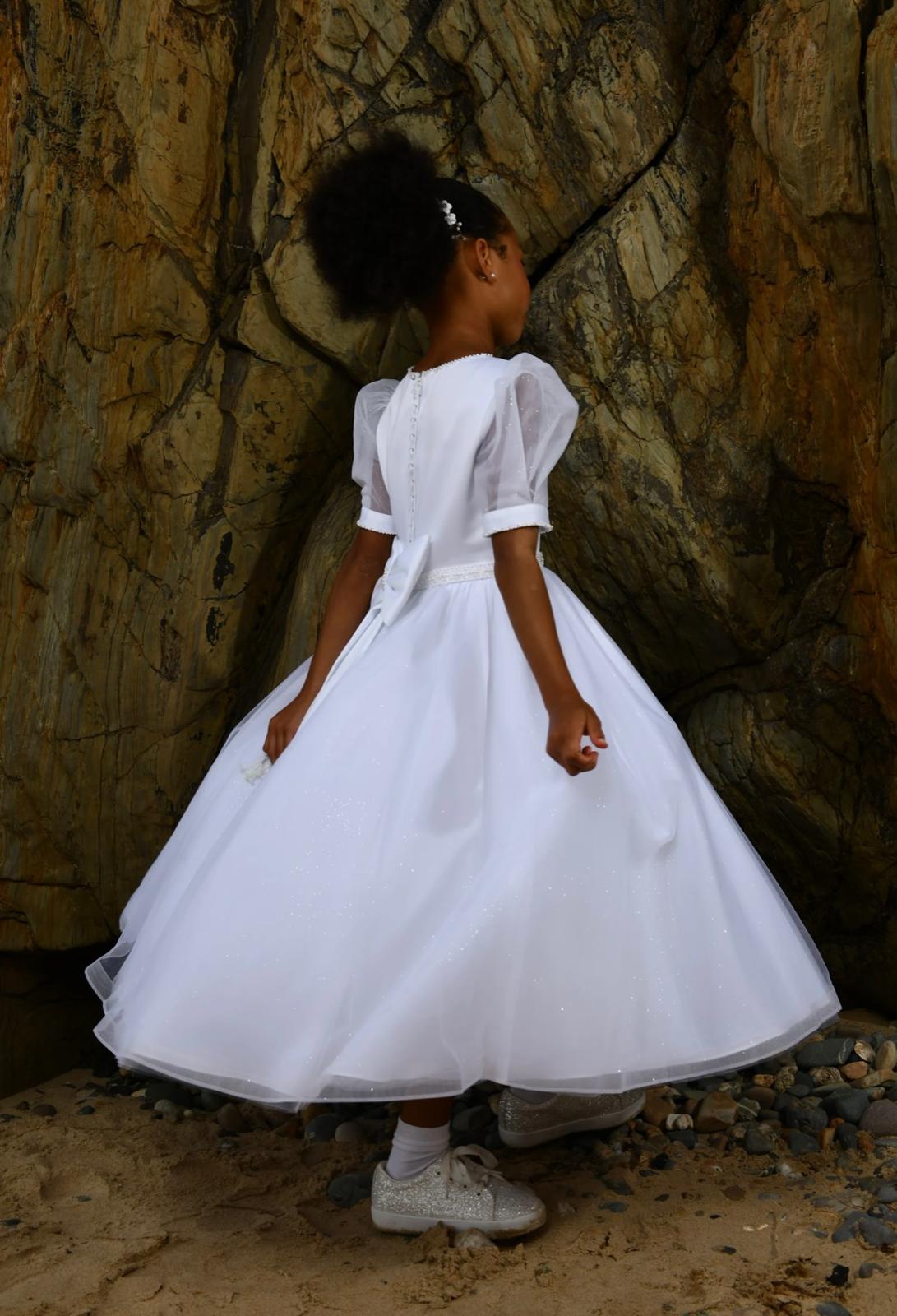 Paula's Communion Girls White Communion Dress:- PJ94