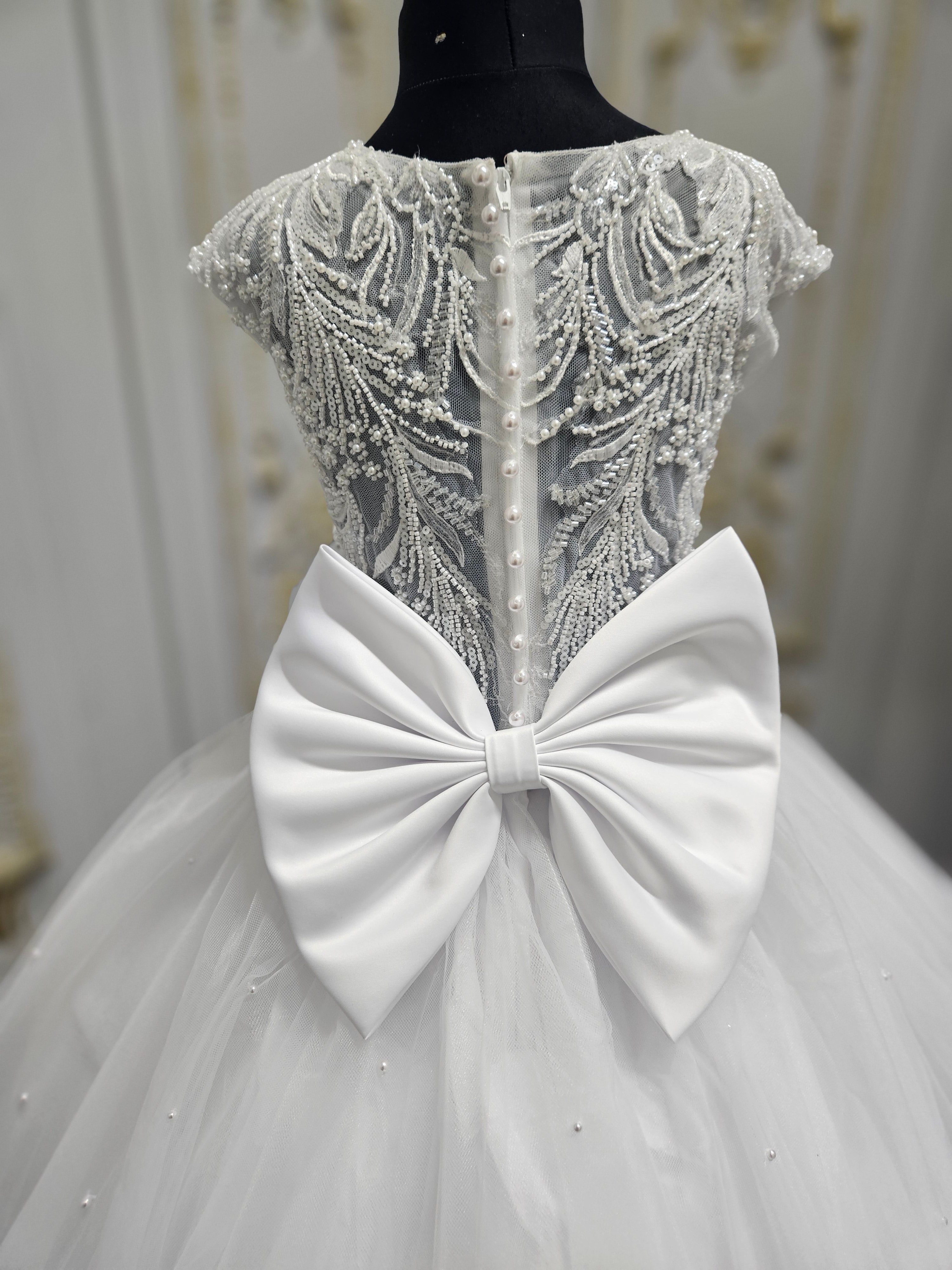 Rosa Bella By Sweetie Pie Girls White Communion Dress:- RB684