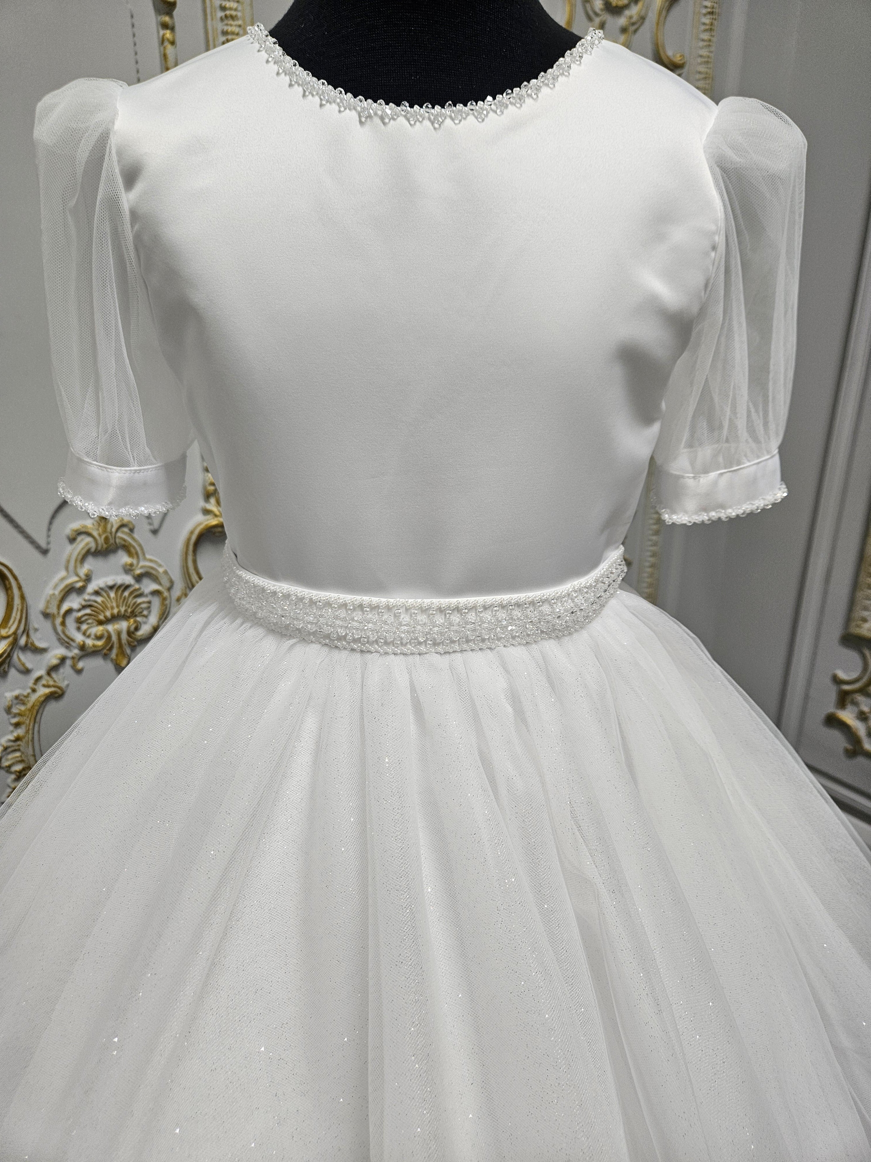 KINDLE EXCLUSIVE Girls White Communion Dress:- PJ106