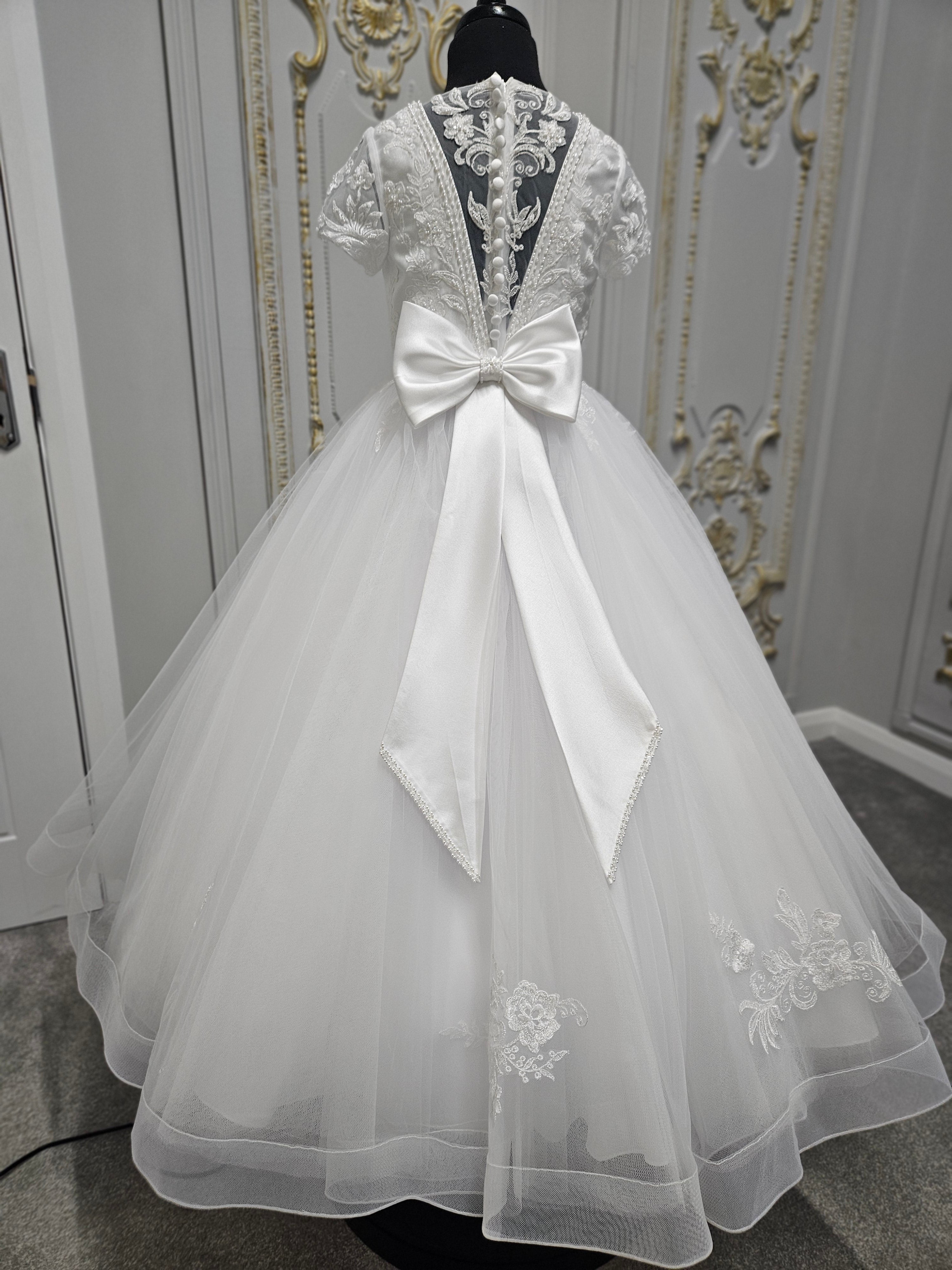 COMMUNION DRESS Isabella Girls White Communion Dress IS26390 EXCLUSIVE TO KINDLE