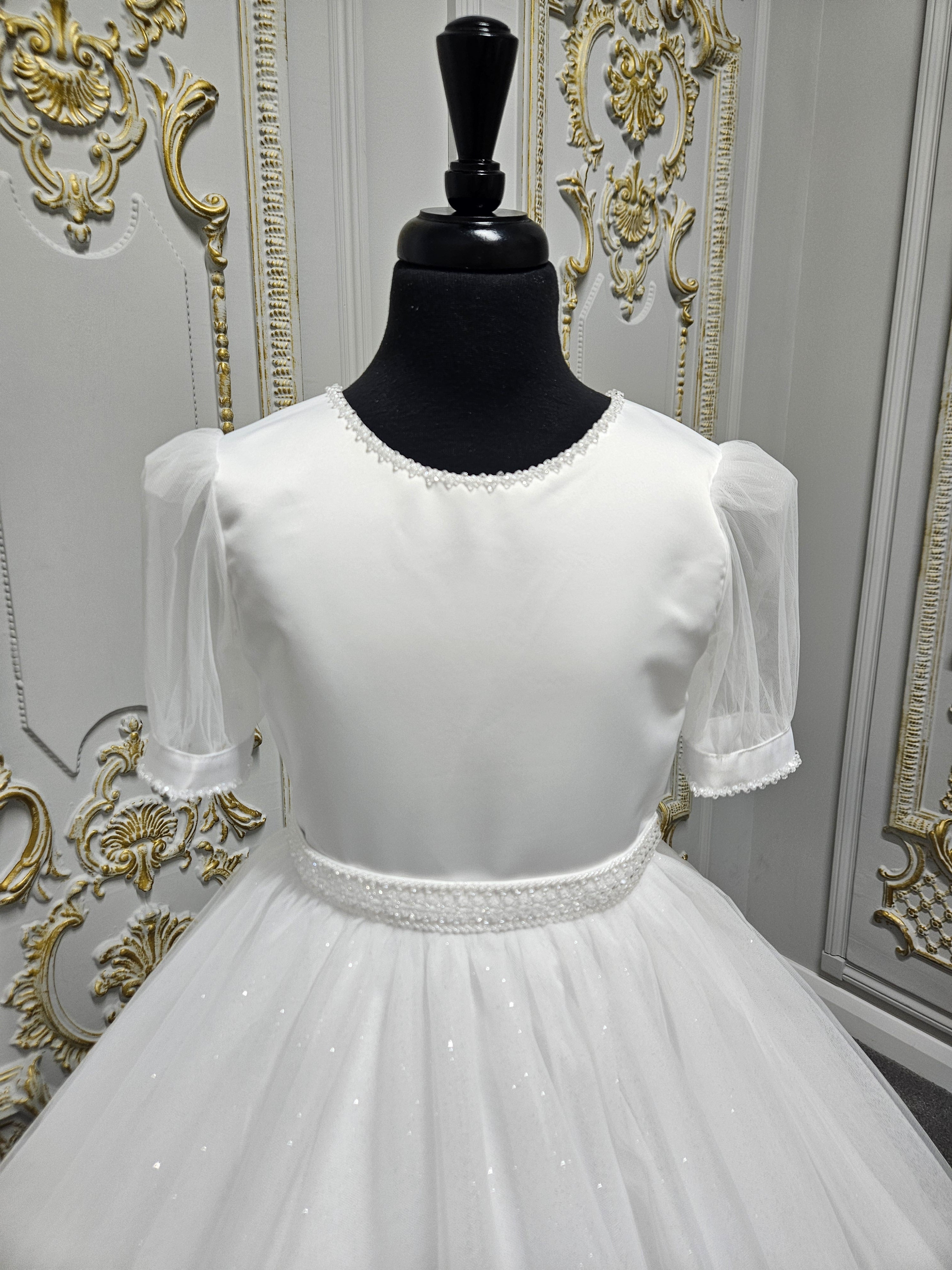 KINDLE EXCLUSIVE Girls White Communion Dress:- PJ106