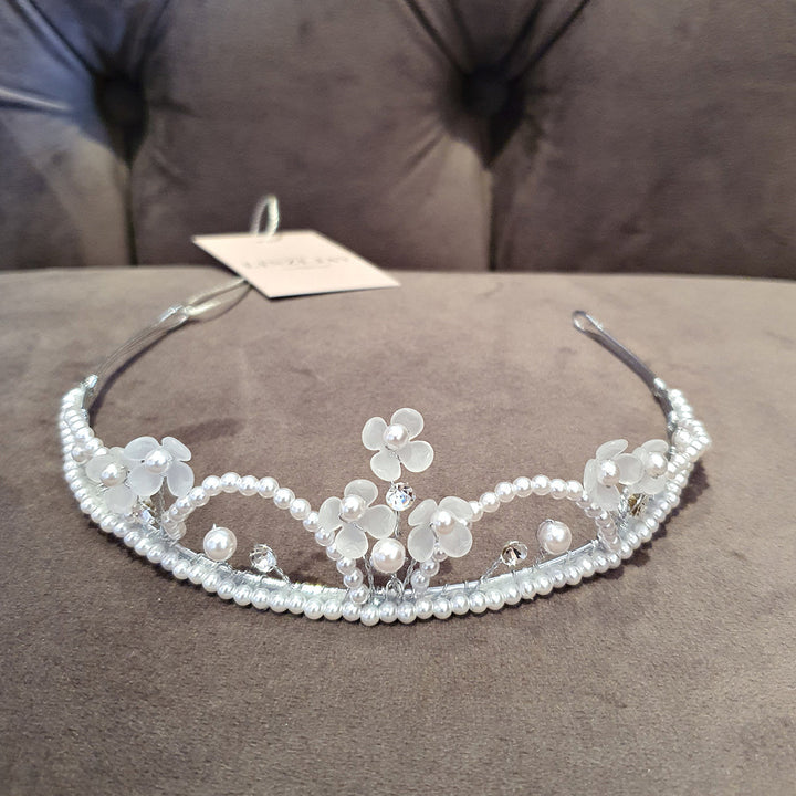 SALE Linzi Jay Pearl & Flower Communion Tiara- LM267