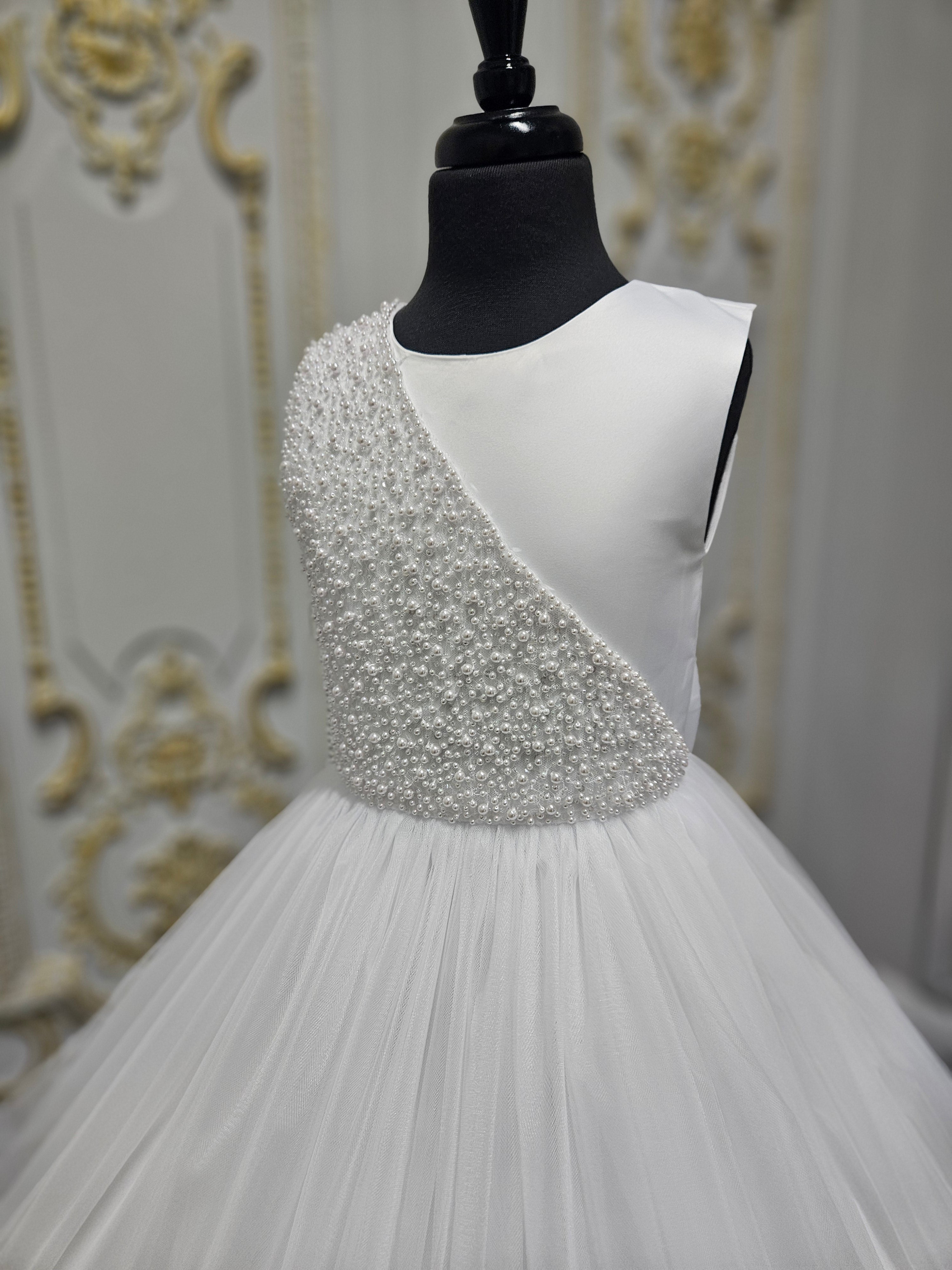 Rosa Bella By Sweetie Pie Girls White Communion Dress:- RB687