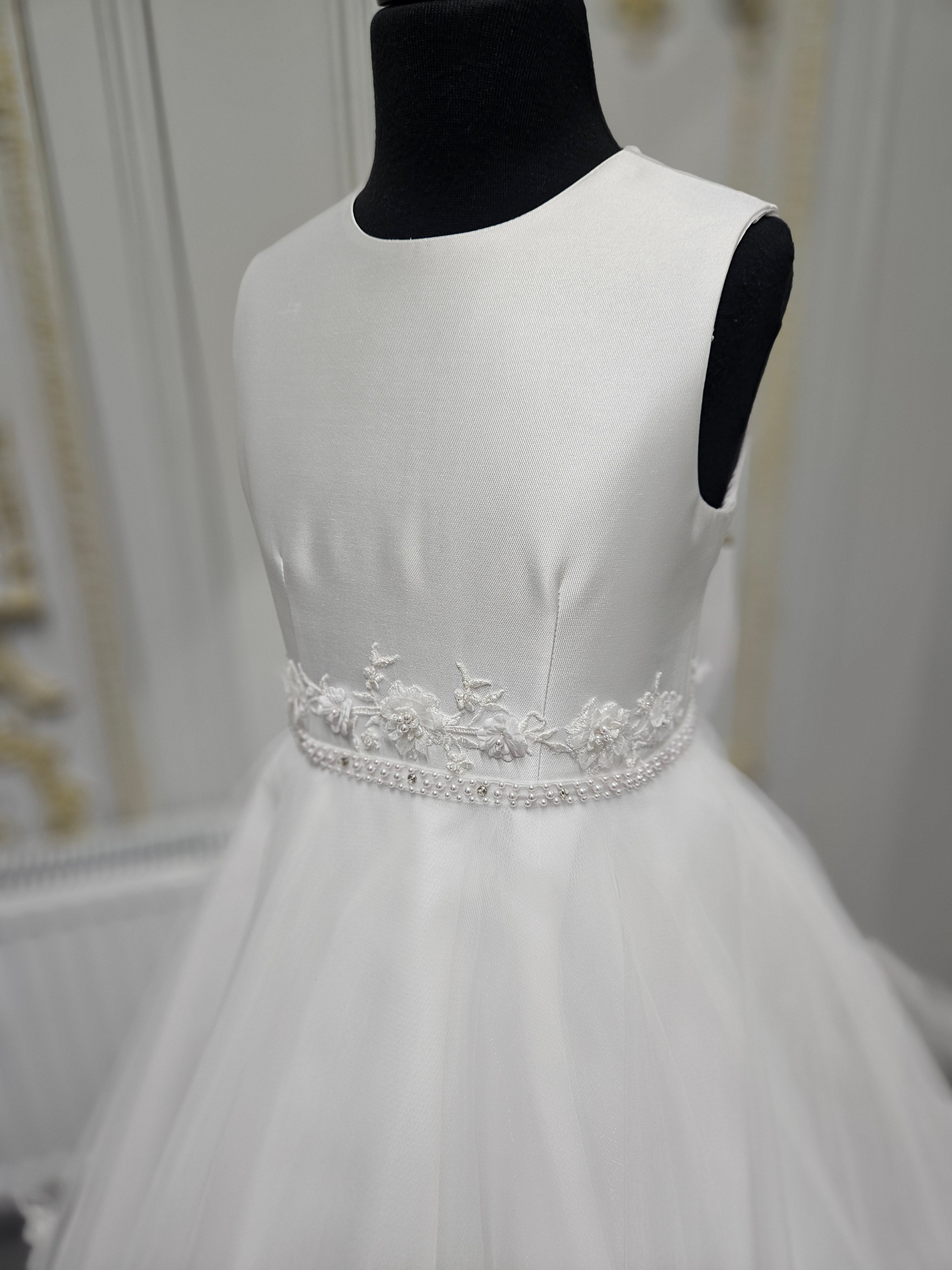 SALE COMMUNION DRESS KOKO Girls White Communion Dress:- KO25814/816 Age 5 & 6