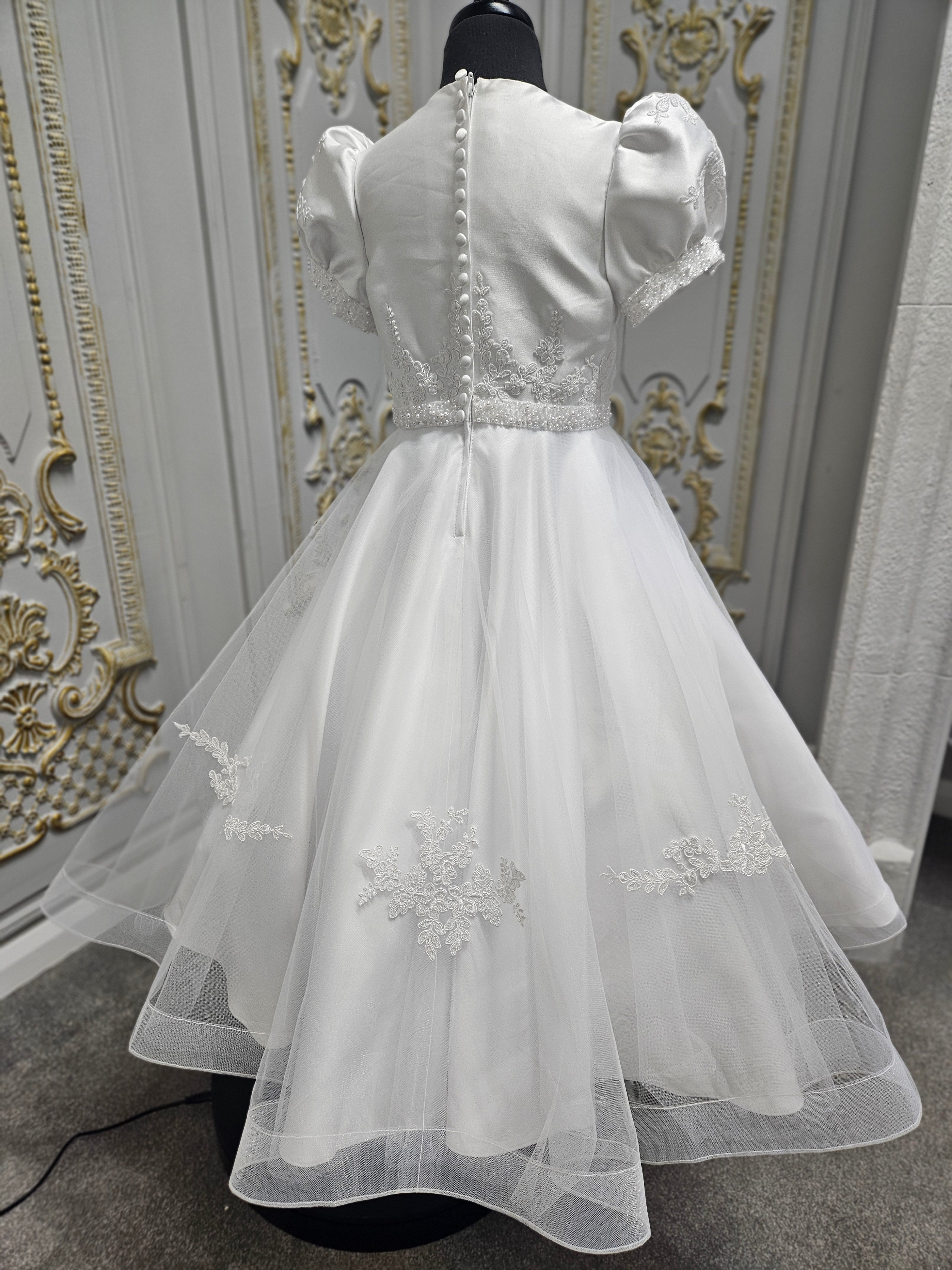 Isabella Girls White Communion Dress:- IS26304