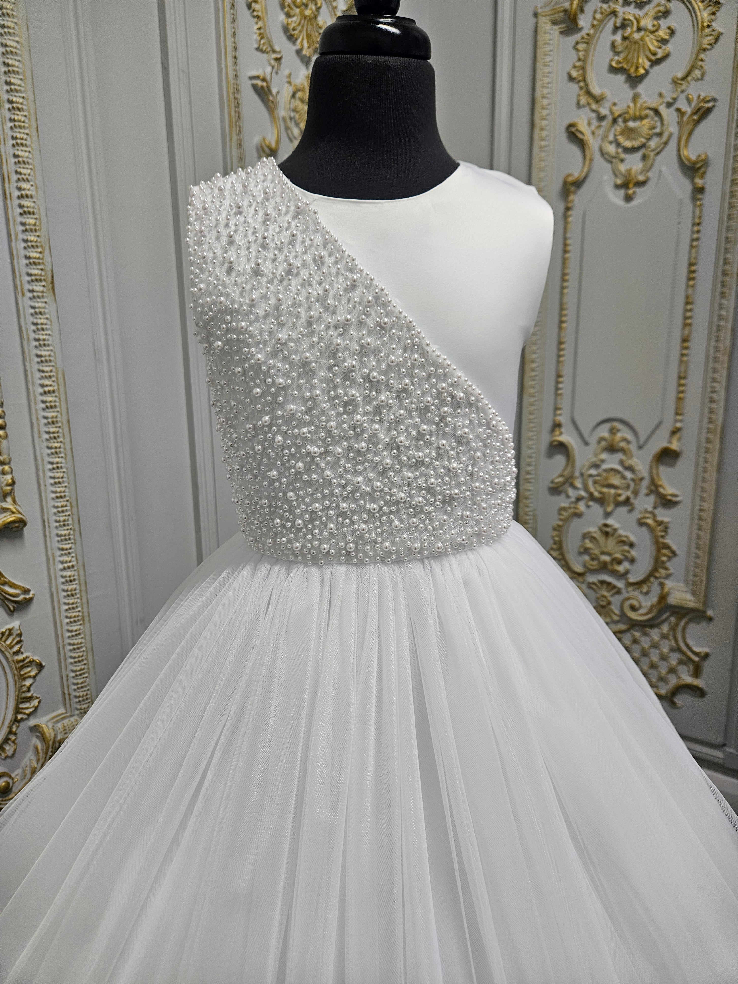 Rosa Bella By Sweetie Pie Girls White Communion Dress:- RB687