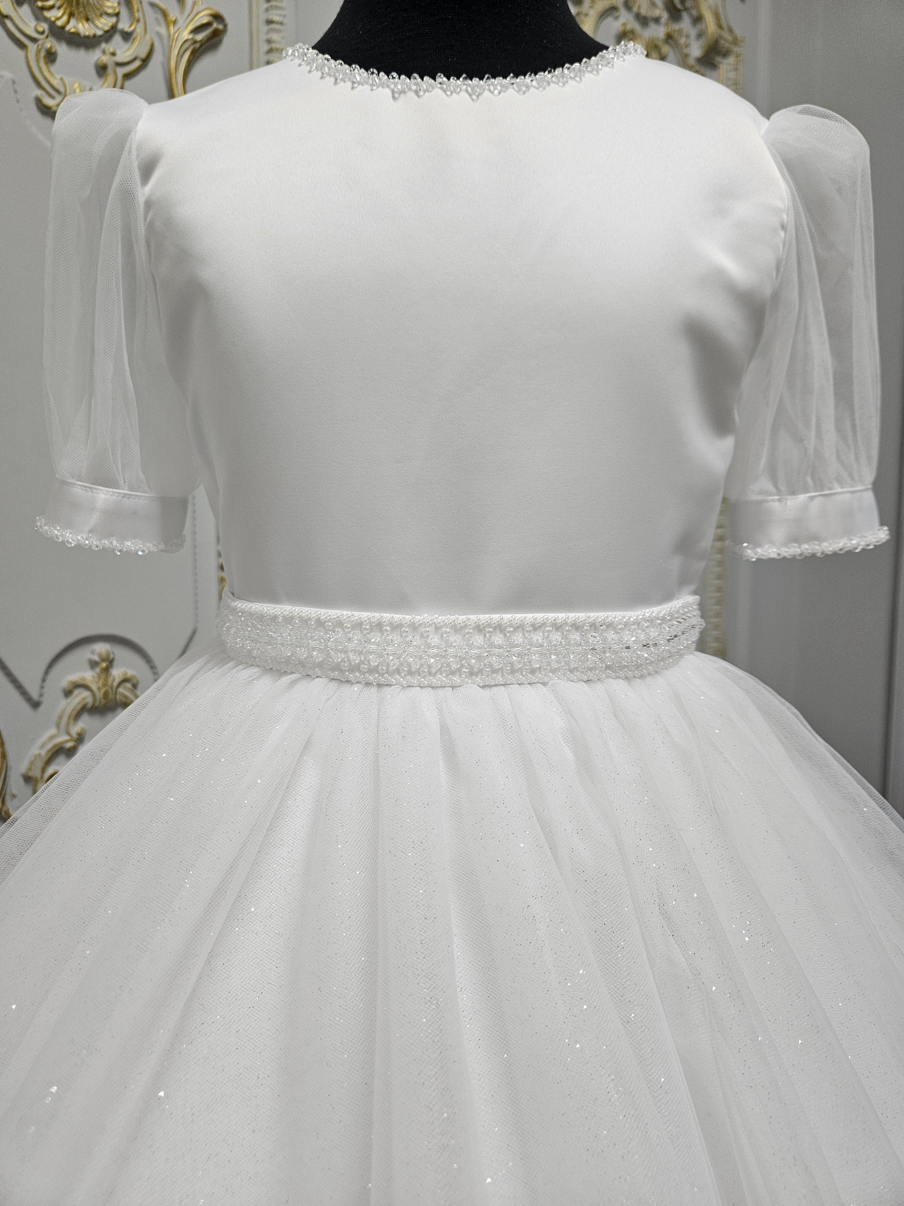 KINDLE EXCLUSIVE Girls White Communion Dress:- PJ106