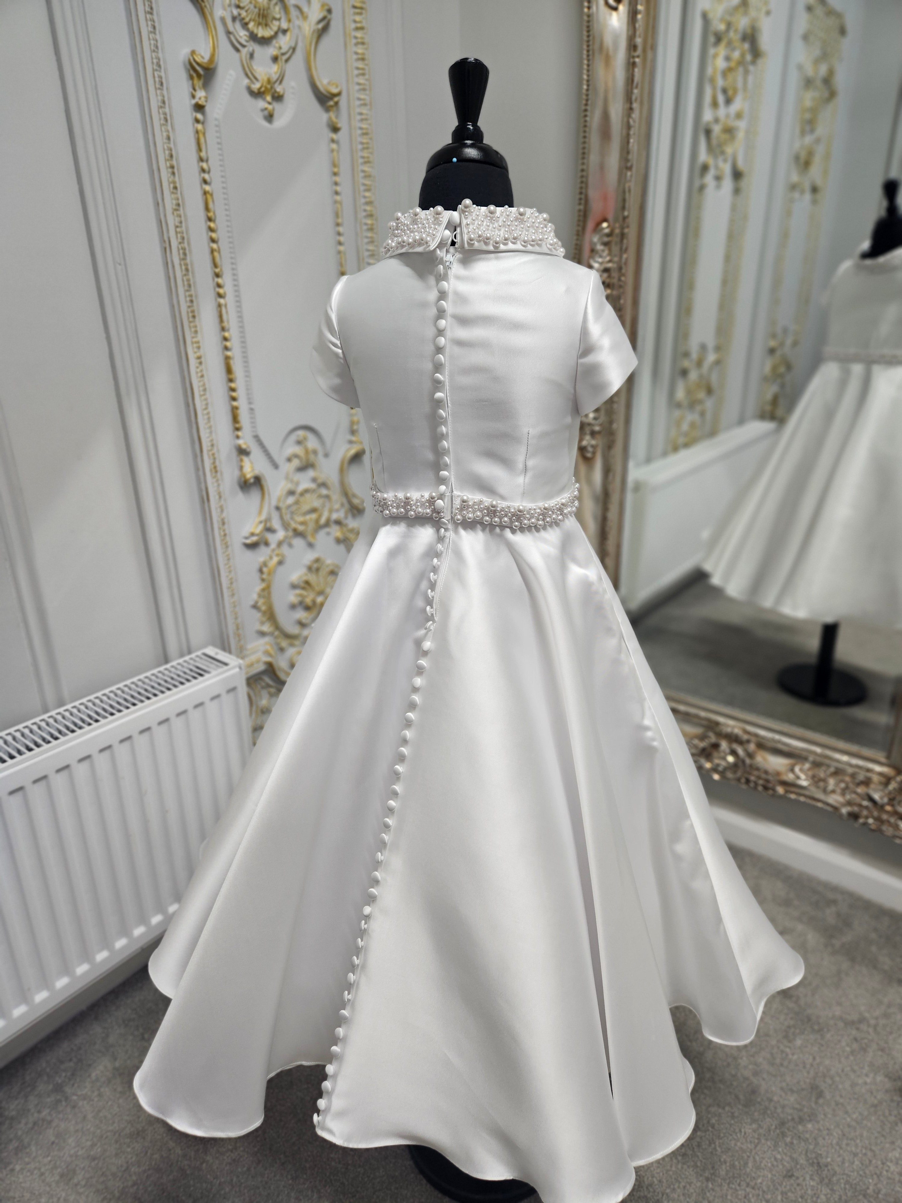 SALE COMMUNION DRESS KOKO Girls White Communion Dress:- KO25834 Age 6 & 7