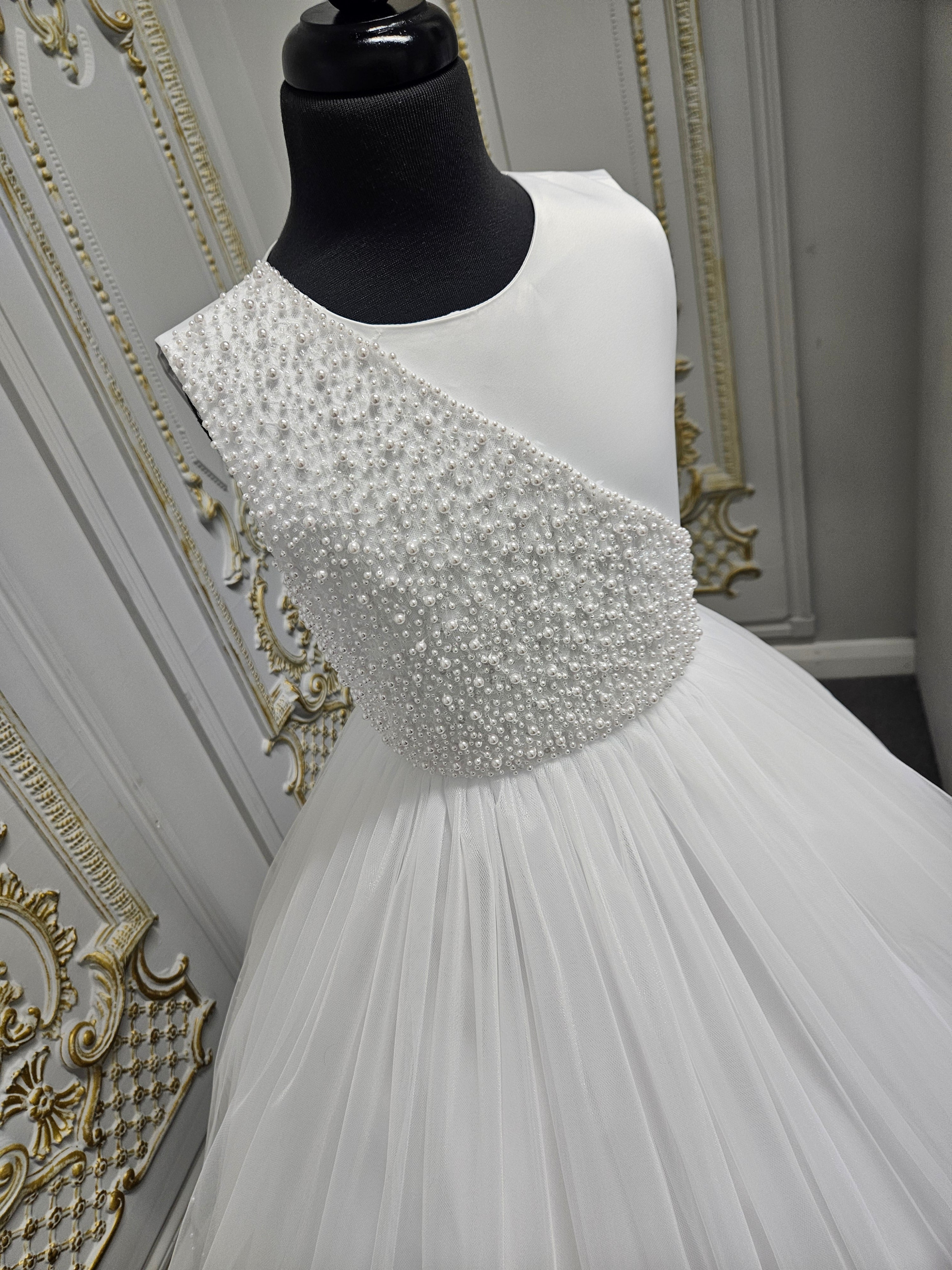 Rosa Bella By Sweetie Pie Girls White Communion Dress:- RB687