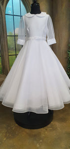SALE COMMUNION DRESS Isabella Girls White Communion Dress:- IS22142 AGE 9