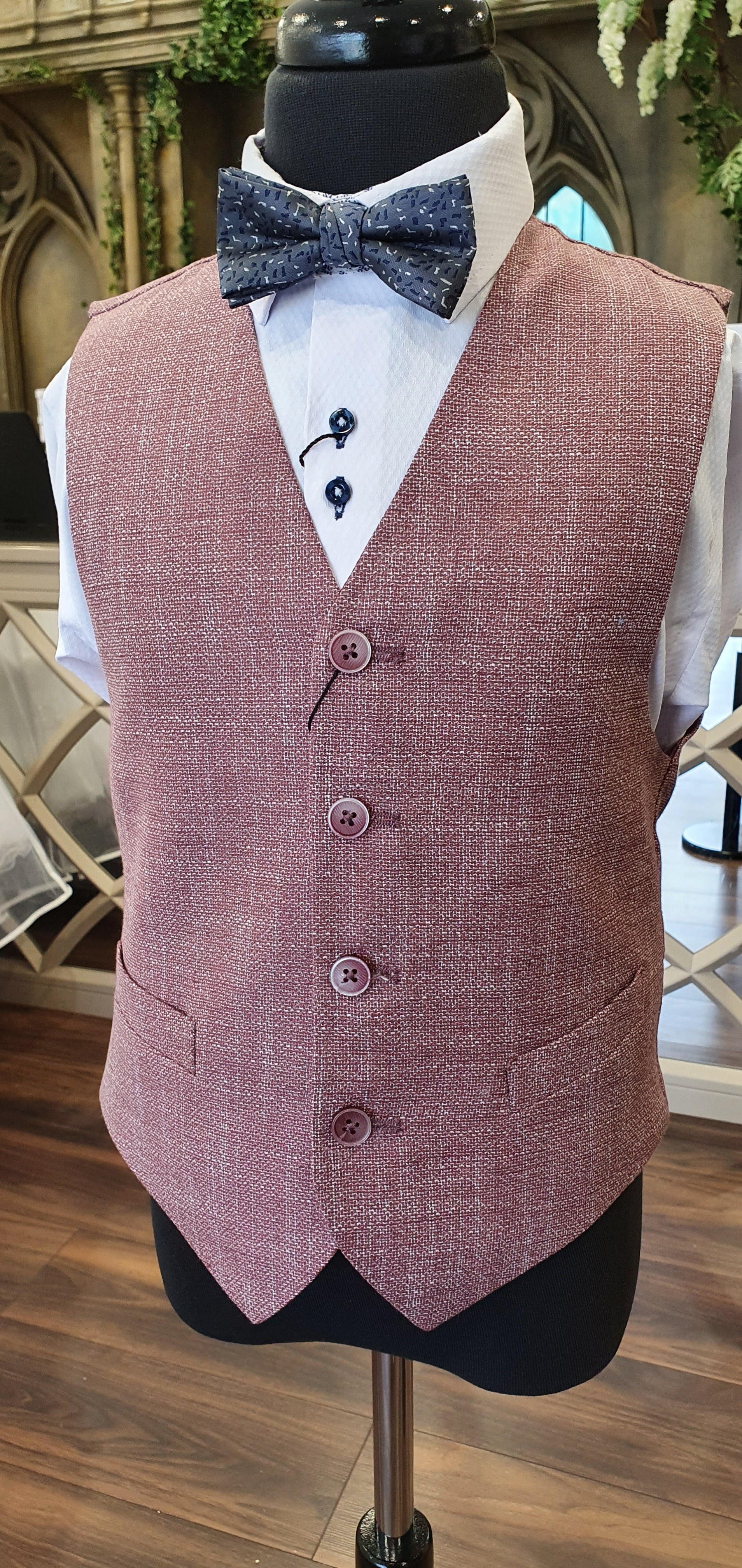 SALE 1880 Club Boys Pink Doyle Waistcoat:- 122 55162 64 AGE 6, 8 & 10