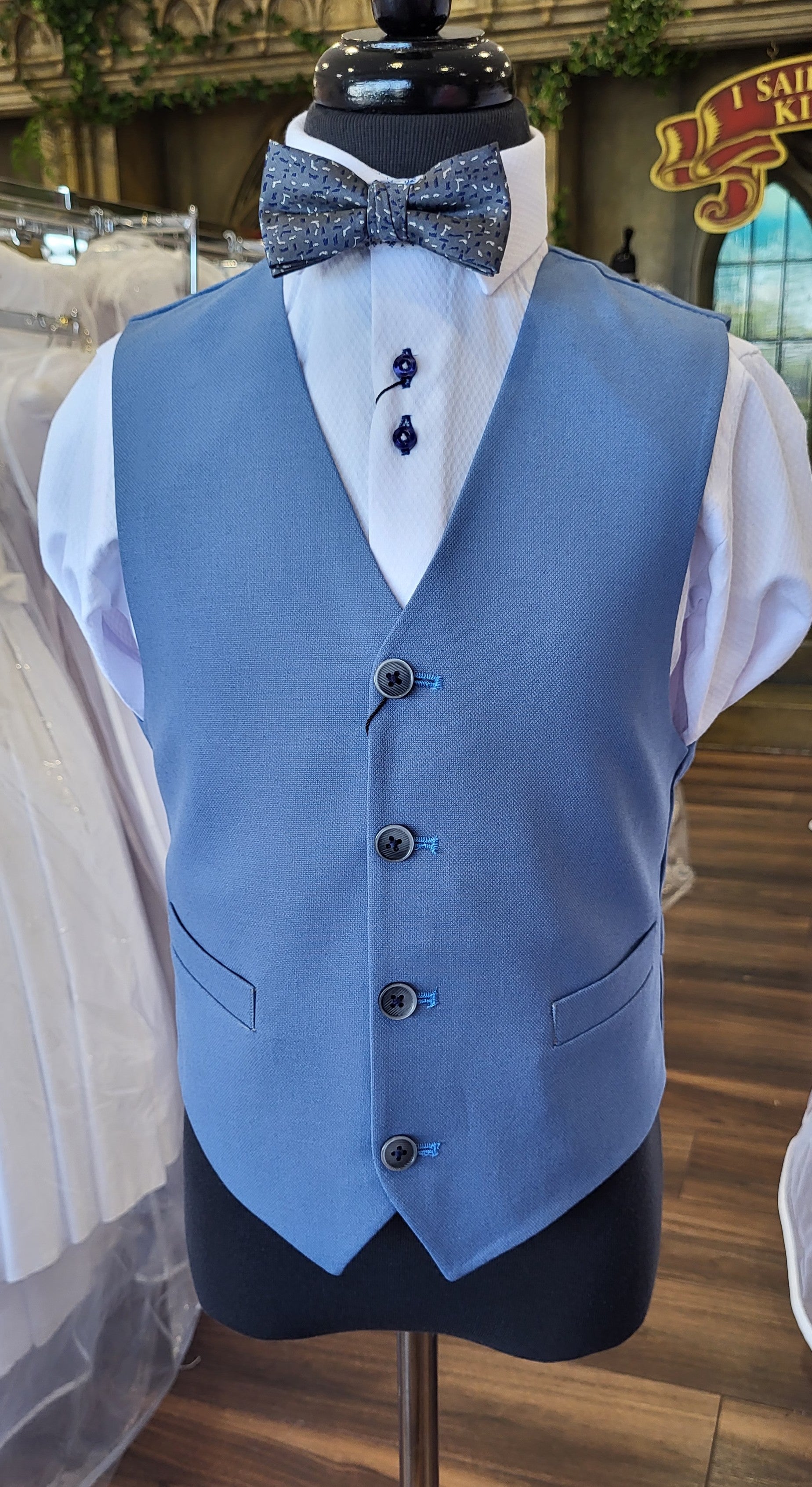 SALE 1880 Club Boys Aqua Waistcoat:- 132 55116A 23 LAST ONE AGE 11-12
