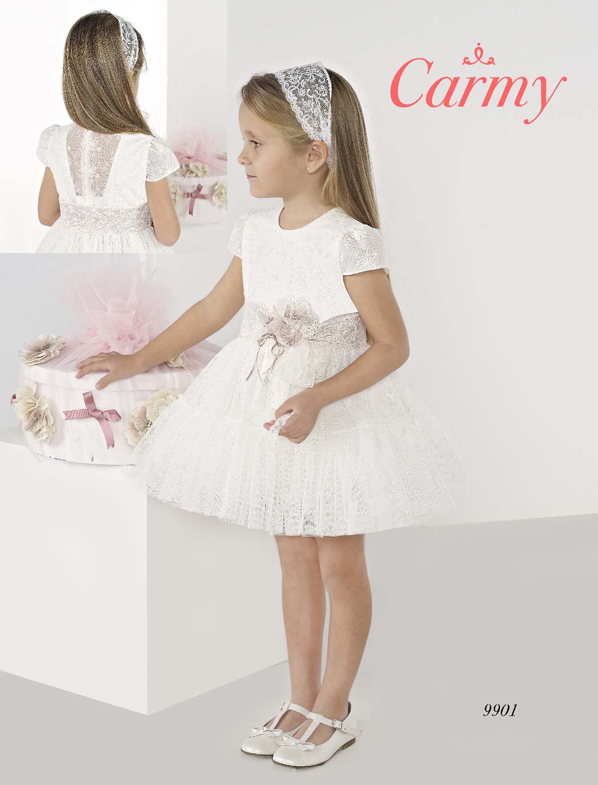 SALE Carmy Communion Dress 9901G - White