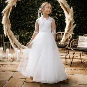 SALE COMMUNION DRESS Emmerling Girls White Communion Dress:- Grita Age 7, 9 & 10
