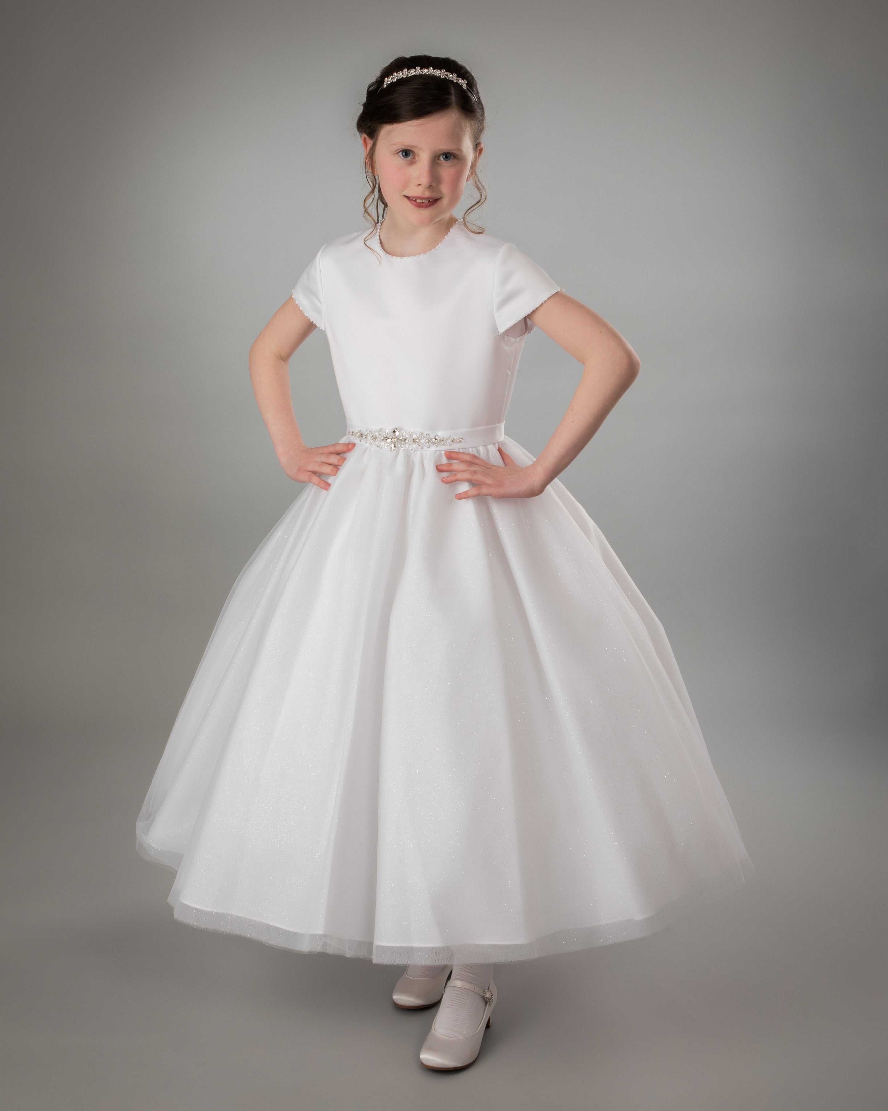 SALE COMMUNION DRESS Paula's Communion Girls White Communion Dress:- PJ05