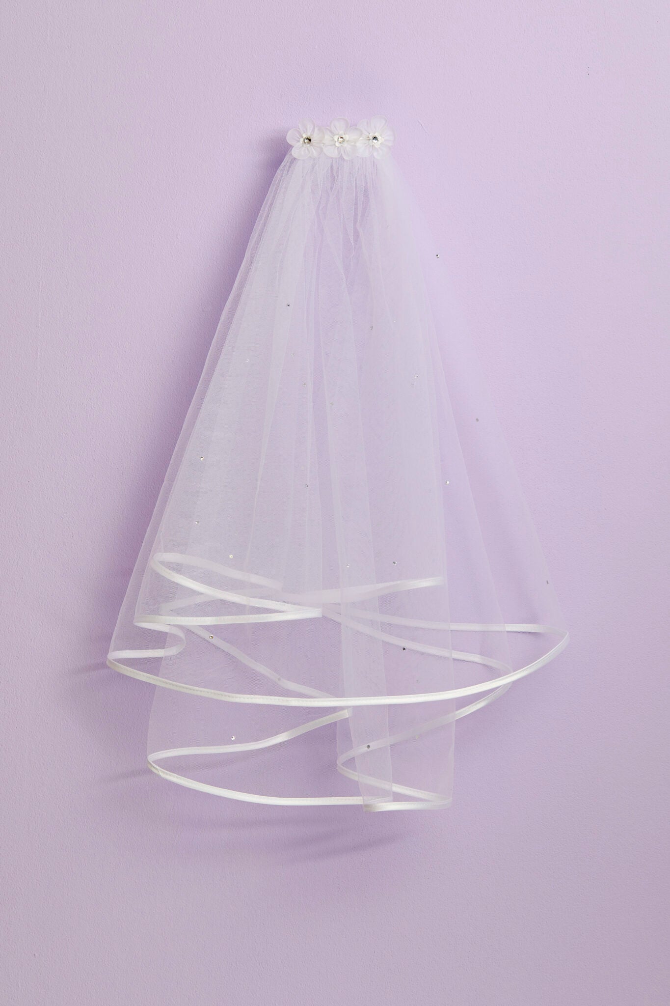 Peridot Girls White Holy Communion Veil:- Olivia