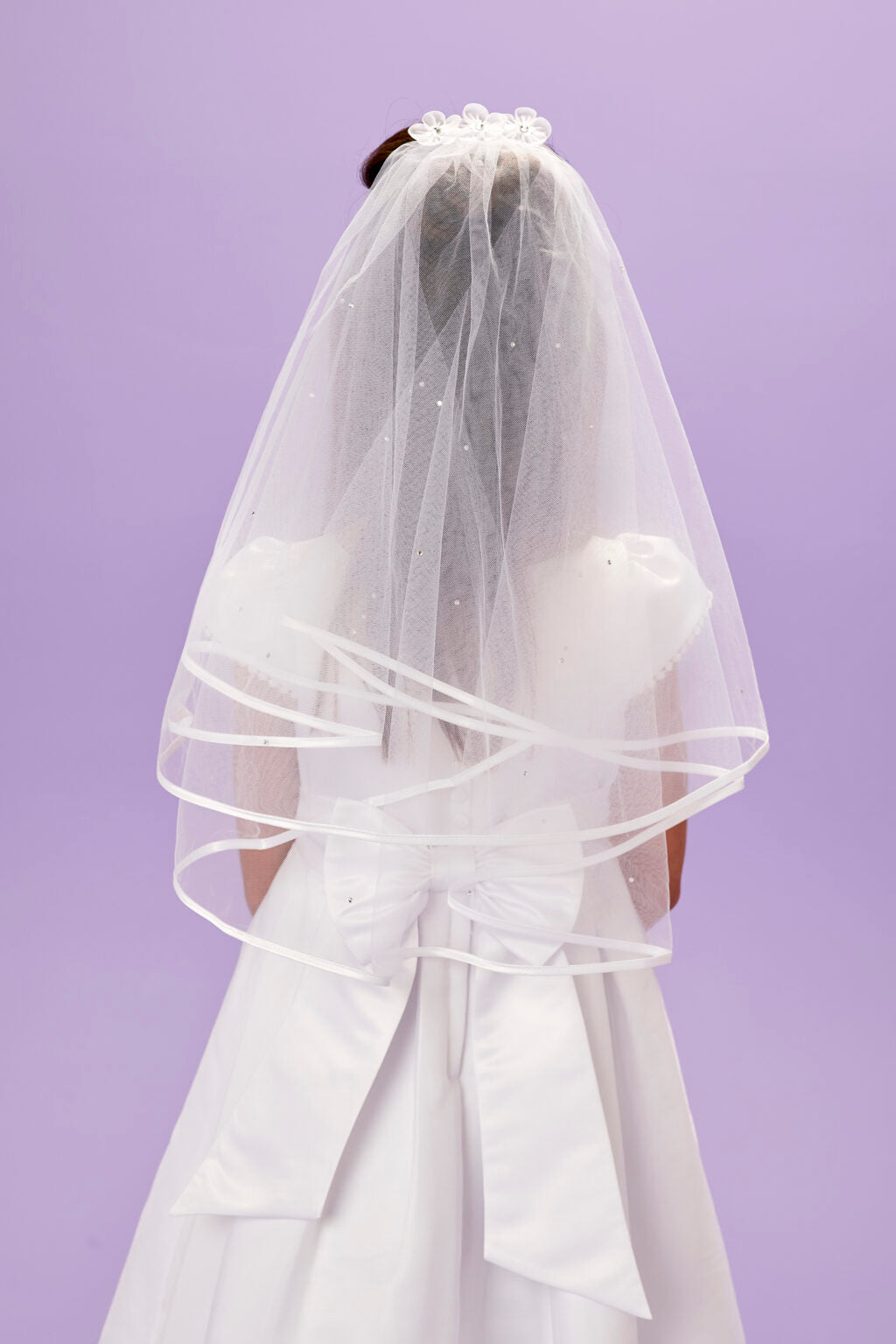 Peridot Girls White Holy Communion Veil:- Olivia
