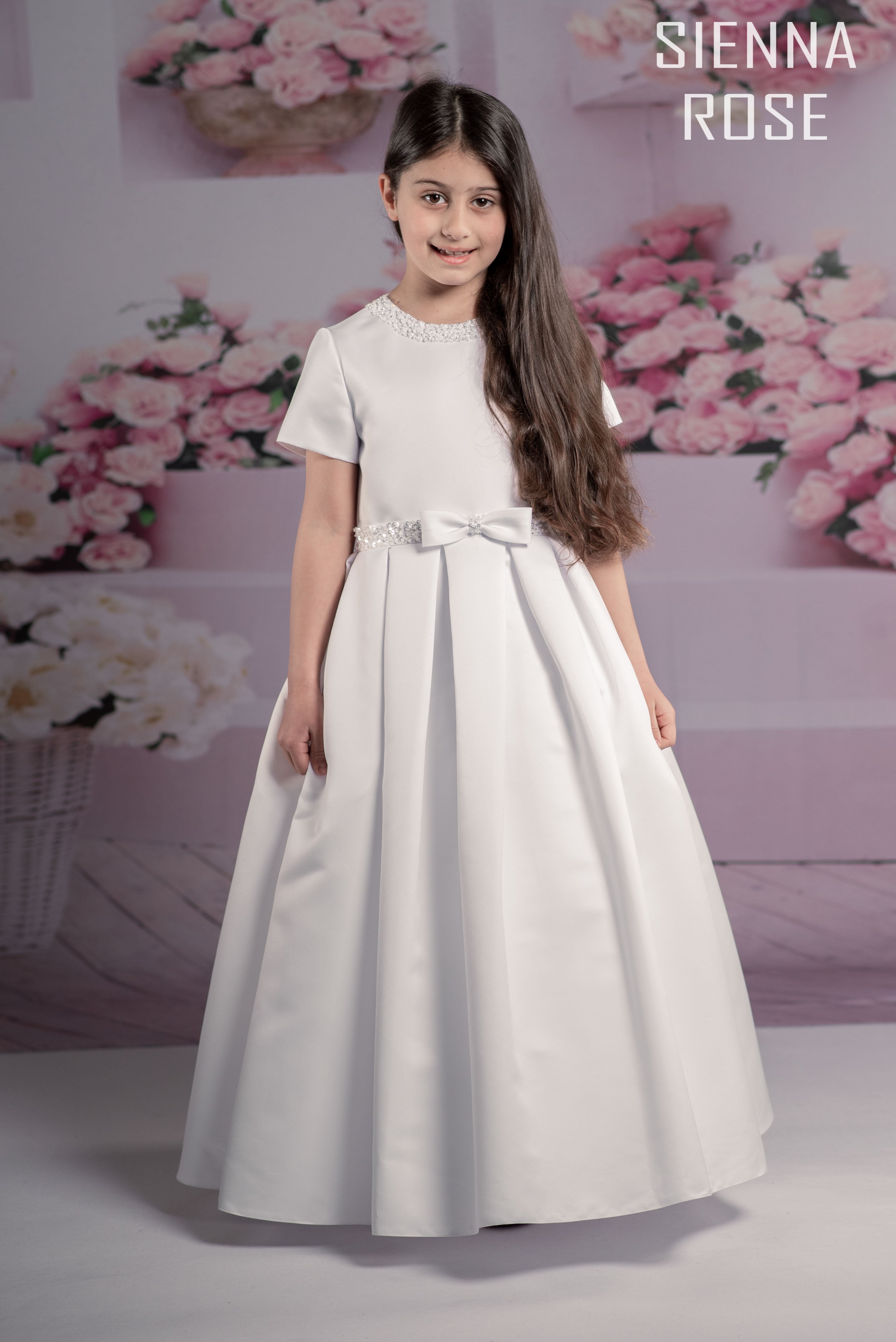 SALE COMMUNION DRESS Sienna Rose By Sweetie Pie Girls White Communion Dress:- SR703 AGE 7