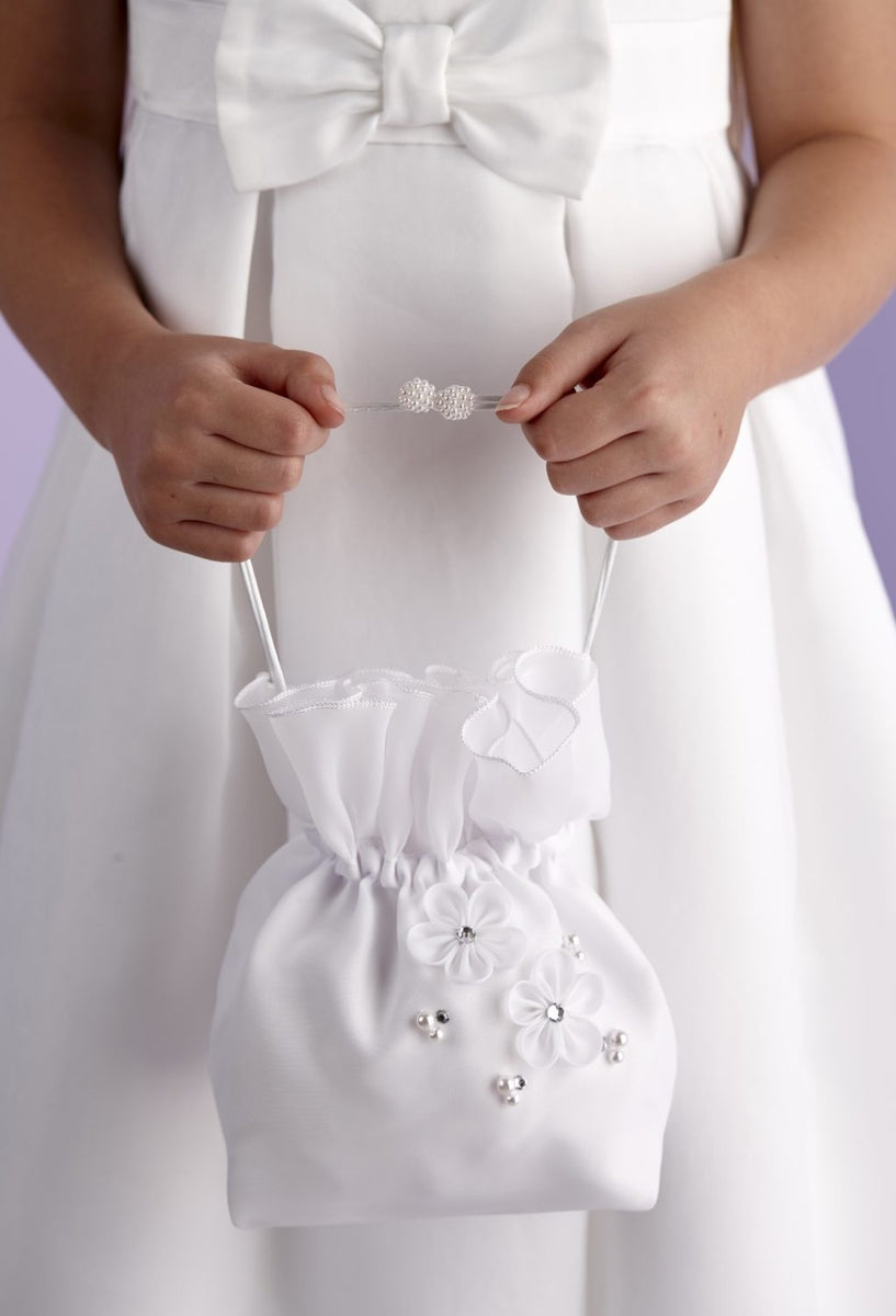 Celebrations Girls White Communion Bag CB064
